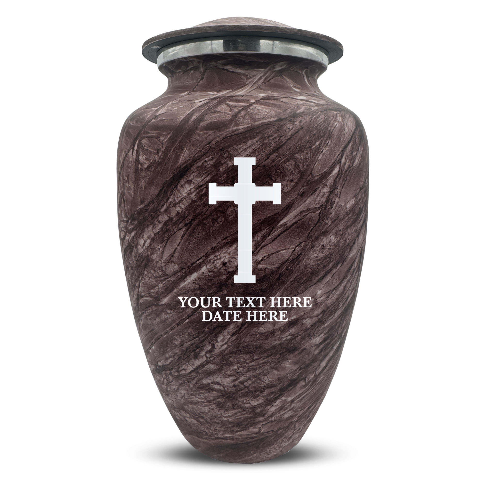 Custom Human Urns - Soft Whisper Collection - Memorial Cross Design - Distressed Finish - 200 Cubic Inch