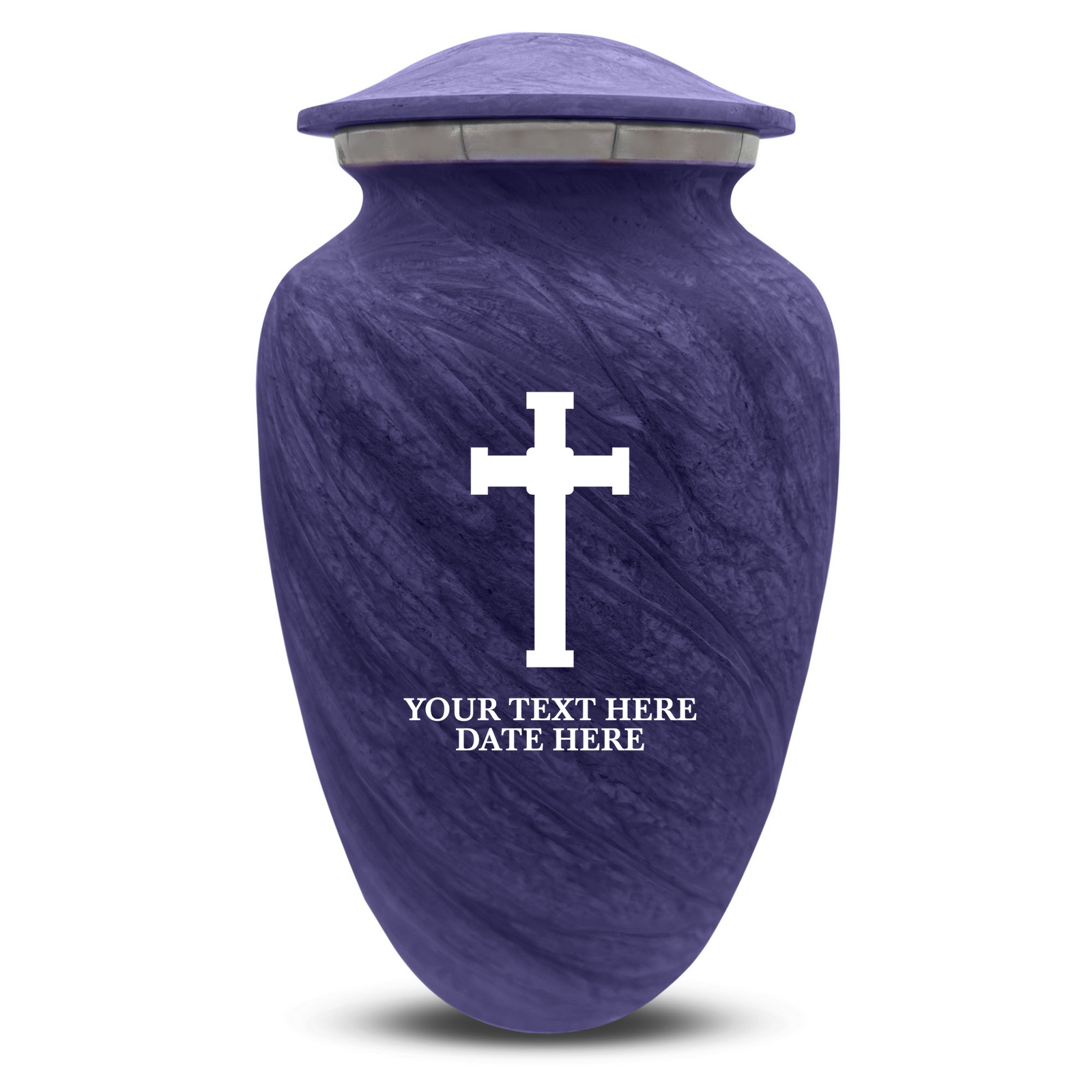 Custom Human Urns - Soft Whisper Collection - Memorial Cross Design - Distressed Finish - 200 Cubic Inch