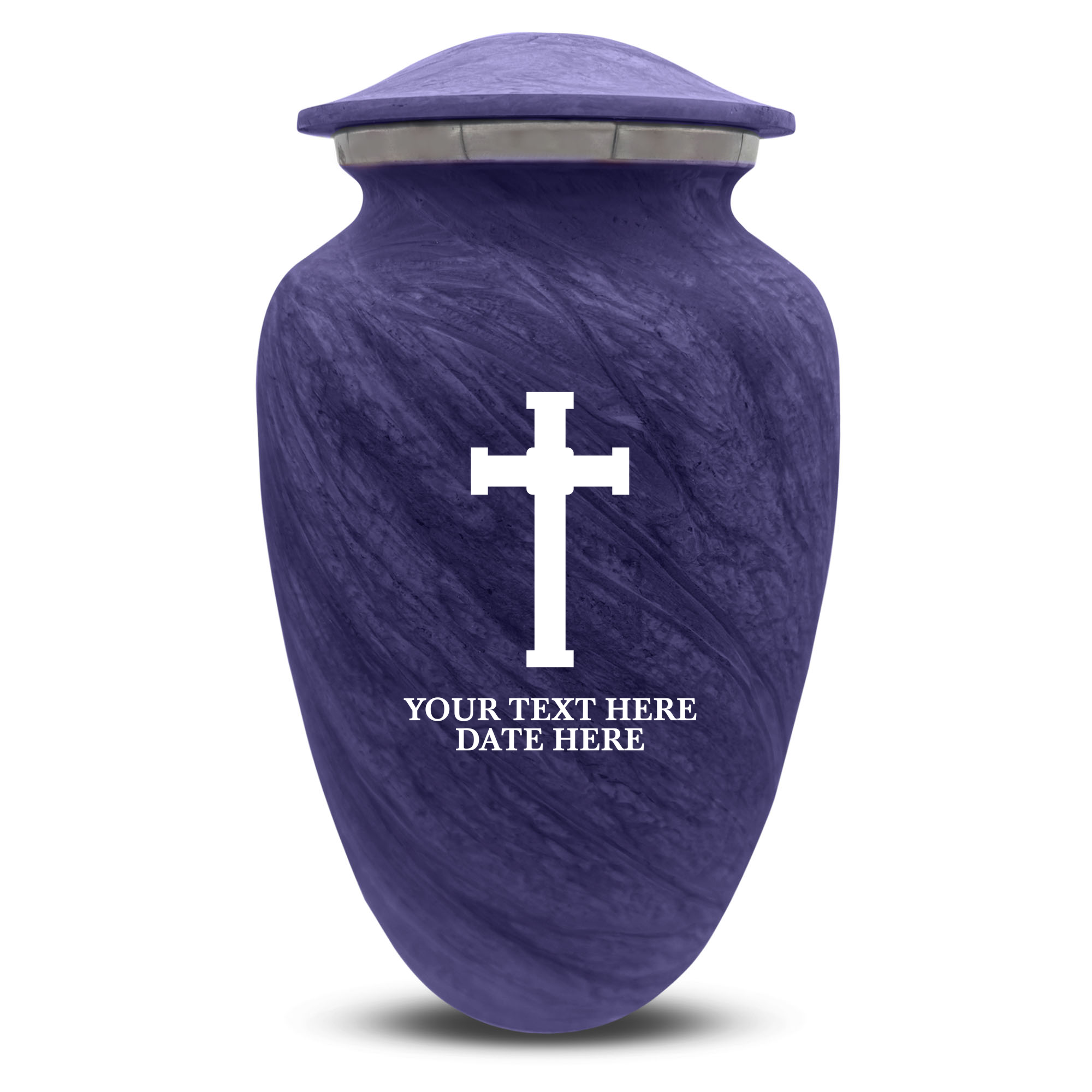 Custom Human Urns - Soft Whisper Collection - Memorial Cross Design - Distressed Finish - 200 Cubic Inch