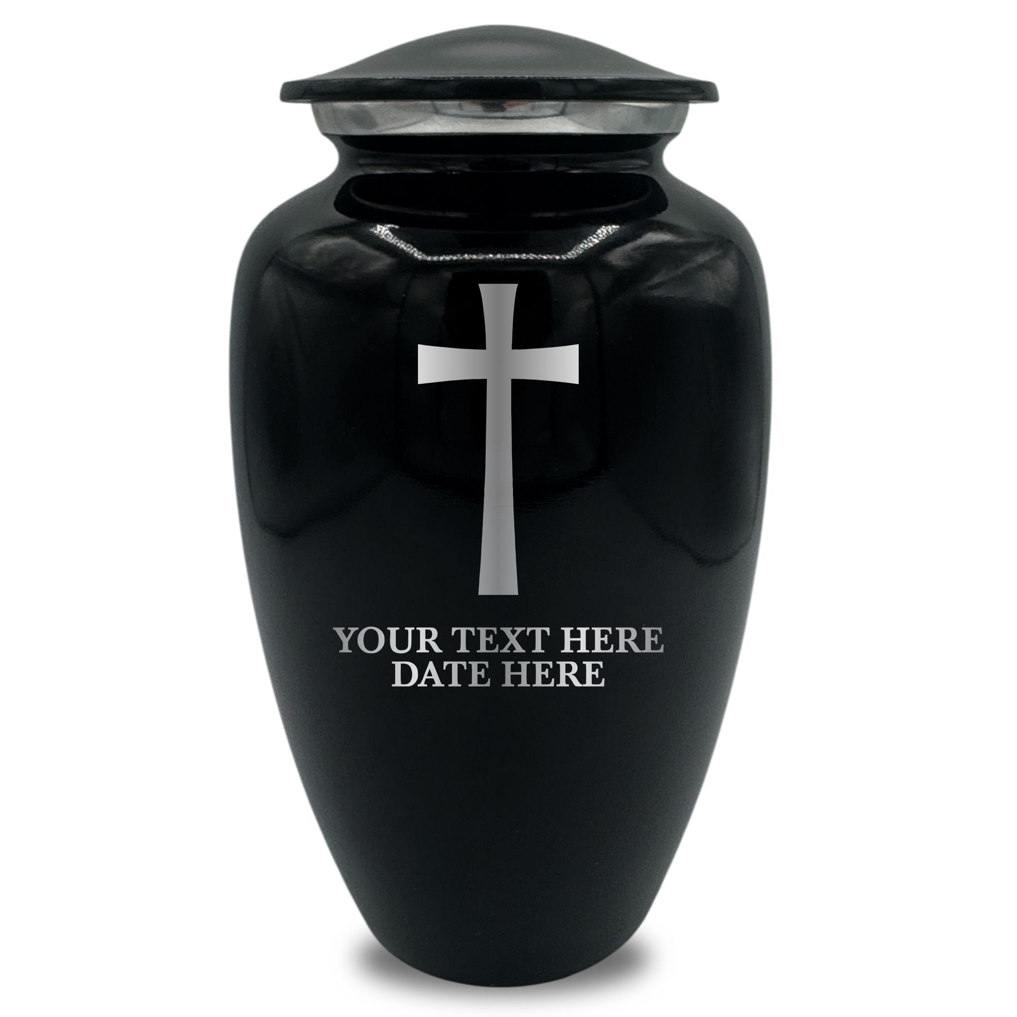 Splendor Human Cremation Urn – 200 Cubic Inch Capacity – Metal | Cross Design Collection