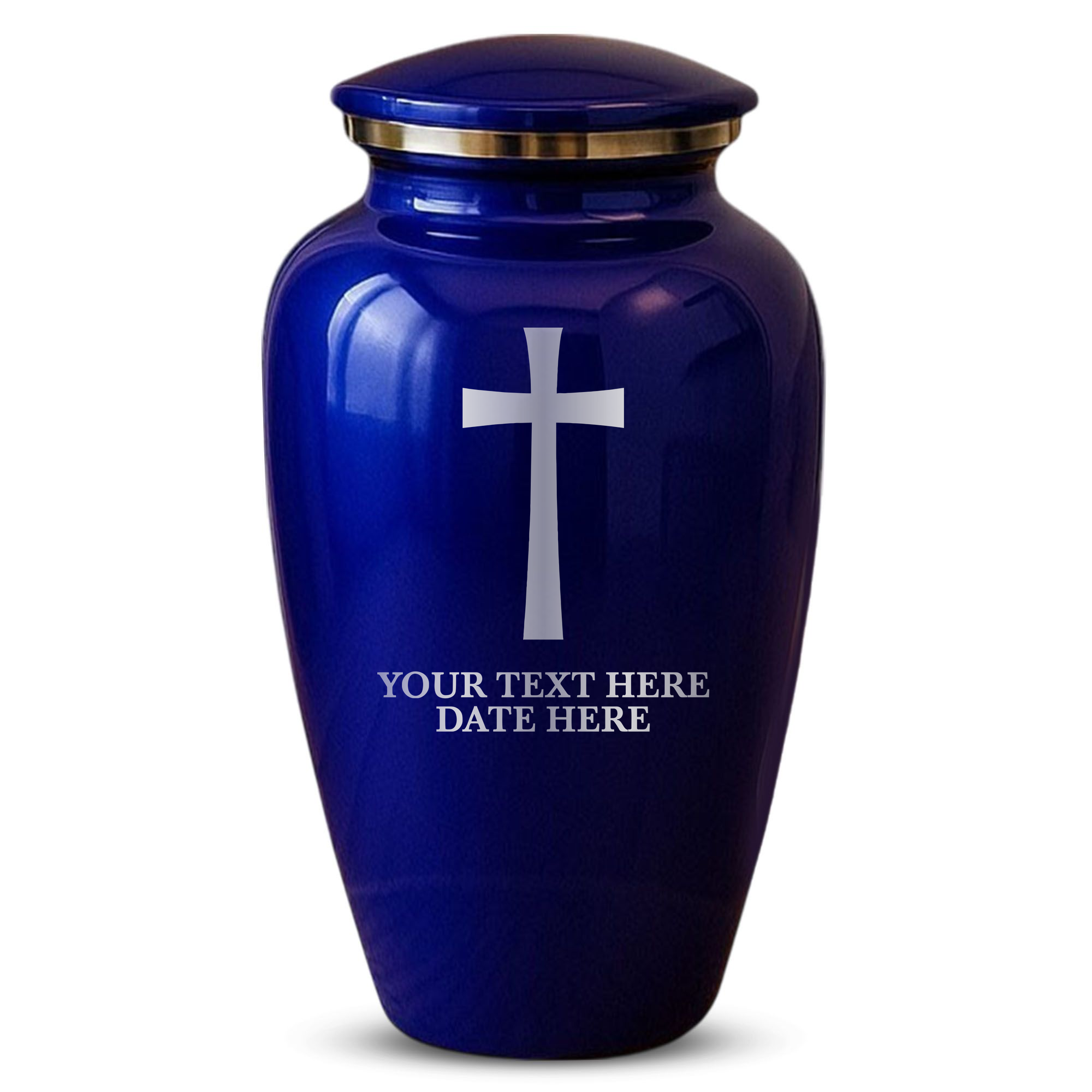 Splendor Human Cremation Urn – 200 Cubic Inch Capacity – Metal | Cross Design Collection