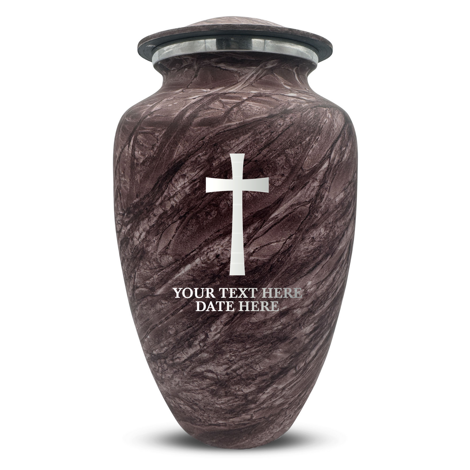 Custom Human Urns - Soft Whisper Collection - Memorial Cross Design - Distressed Finish - 200 Cubic Inch