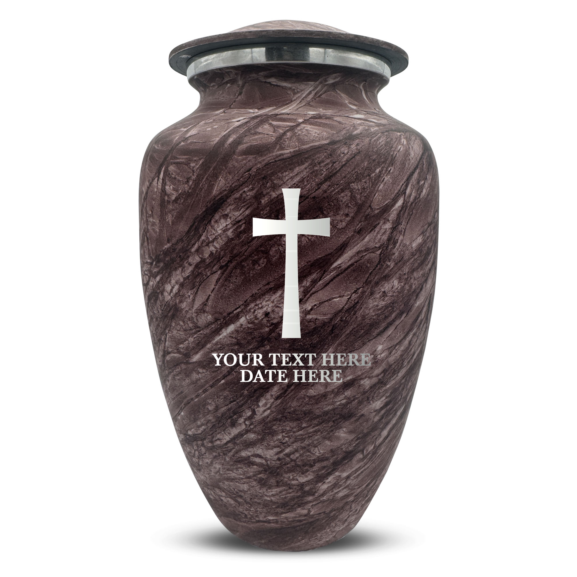 Custom Human Urns - Soft Whisper Collection - Memorial Cross Design - Distressed Finish - 200 Cubic Inch