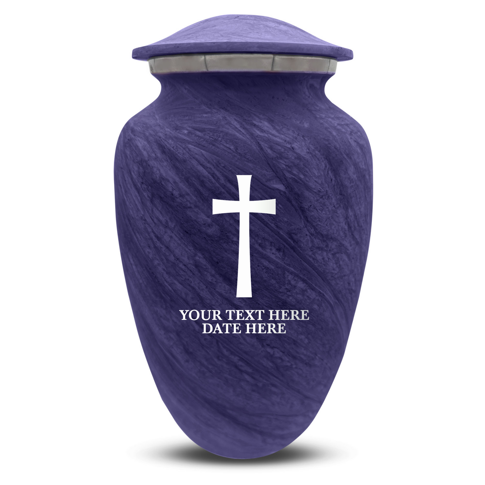 Custom Human Urns - Soft Whisper Collection - Memorial Cross Design - Distressed Finish - 200 Cubic Inch