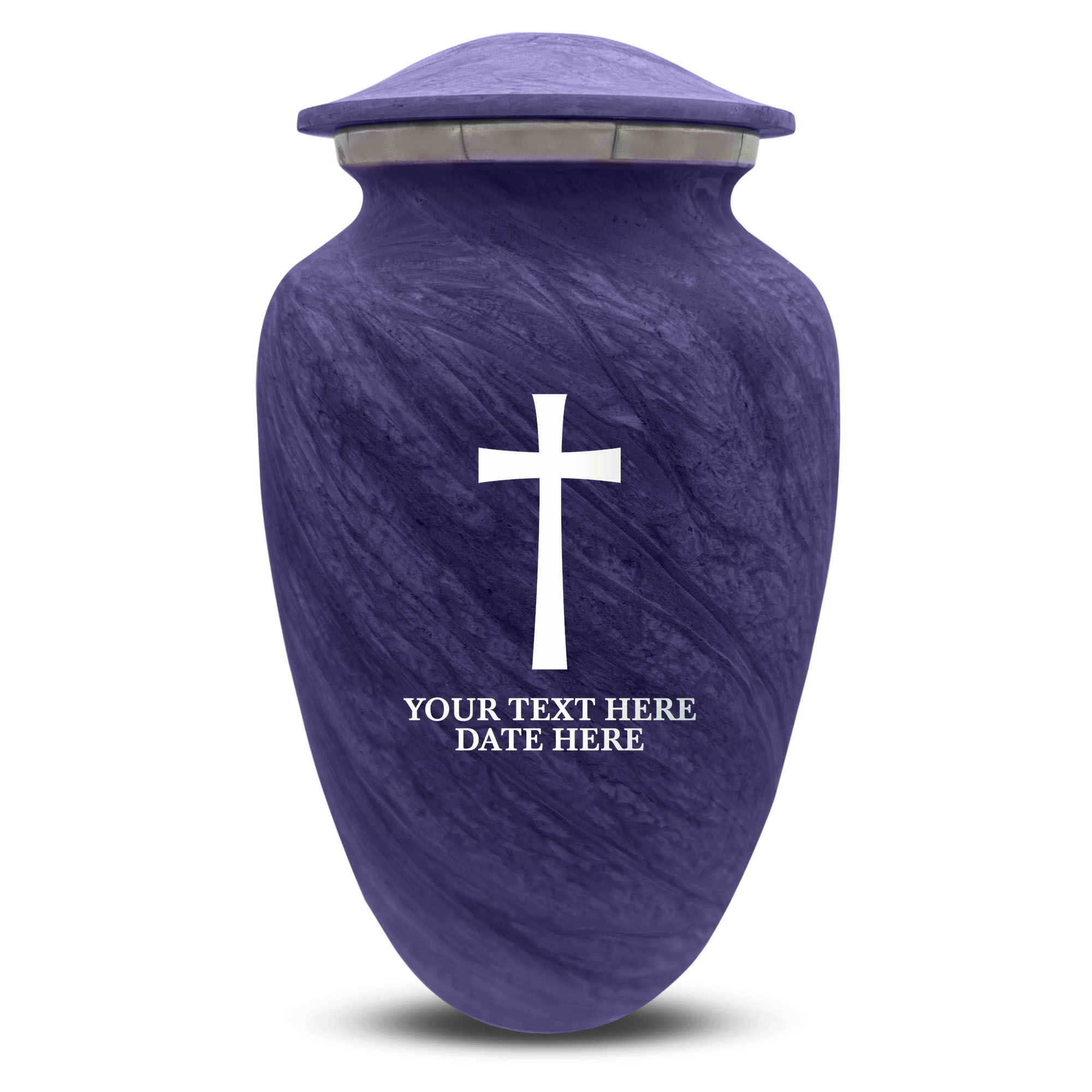Custom Human Urns - Soft Whisper Collection - Memorial Cross Design - Distressed Finish - 200 Cubic Inch