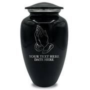 Splendor Human Cremation Urn – 200 Cubic Inch Capacity – Metal | Praying Hands