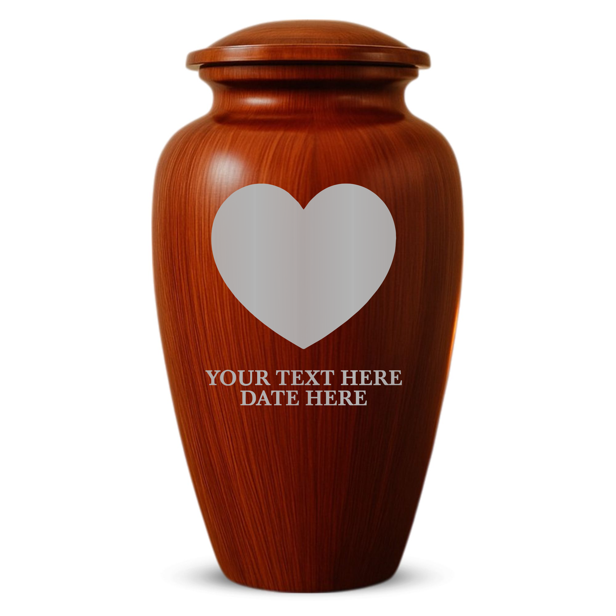 Human Cremation Urn - 200 Cubic Inch - Ingrained Wood Style Finish | Traditional Memorial