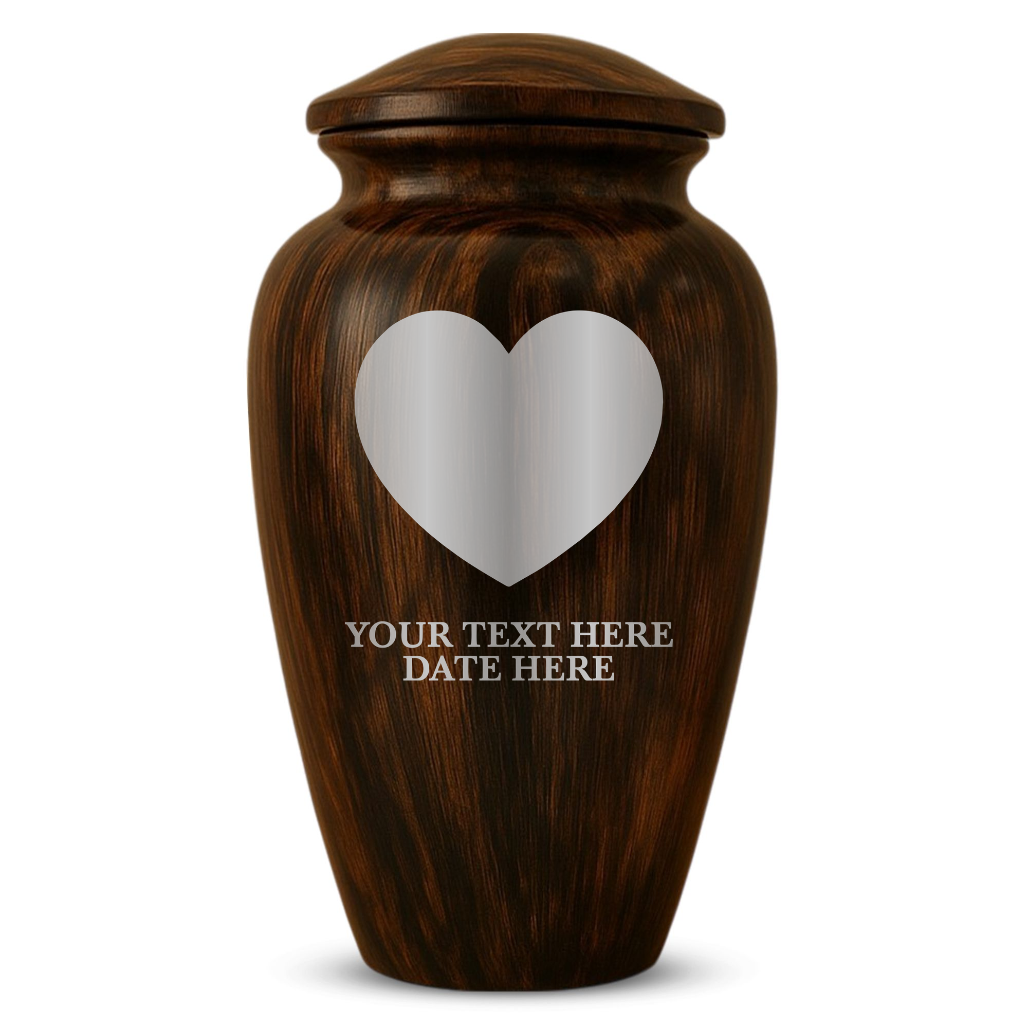 Human Cremation Urn - 200 Cubic Inch - Ingrained Wood Style Finish | Traditional Memorial