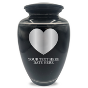 Extra Large Human Cremation Urn - 350 Cubic Inch - Black Spotted Finish with Silver Rim | Traditional Memorial