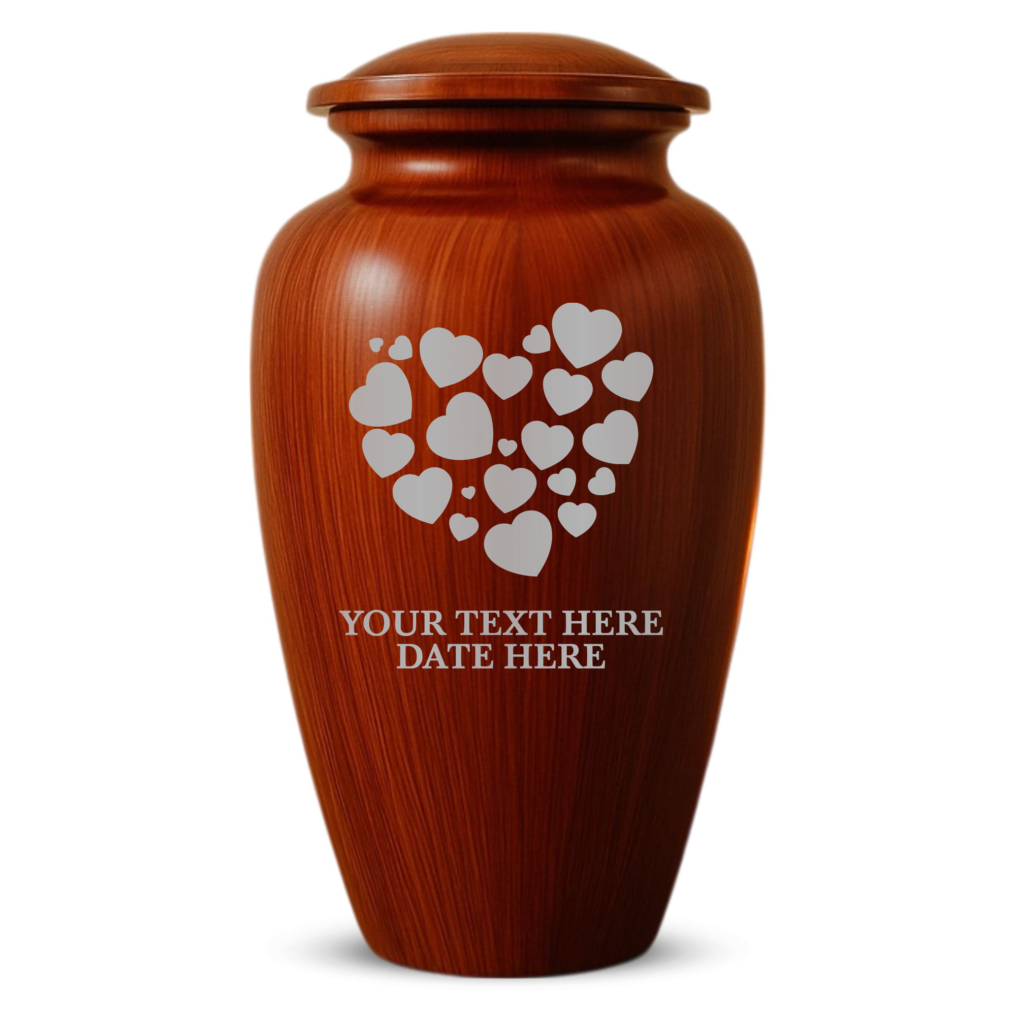 Human Cremation Urn - 200 Cubic Inch - Ingrained Wood Style Finish | Traditional Memorial