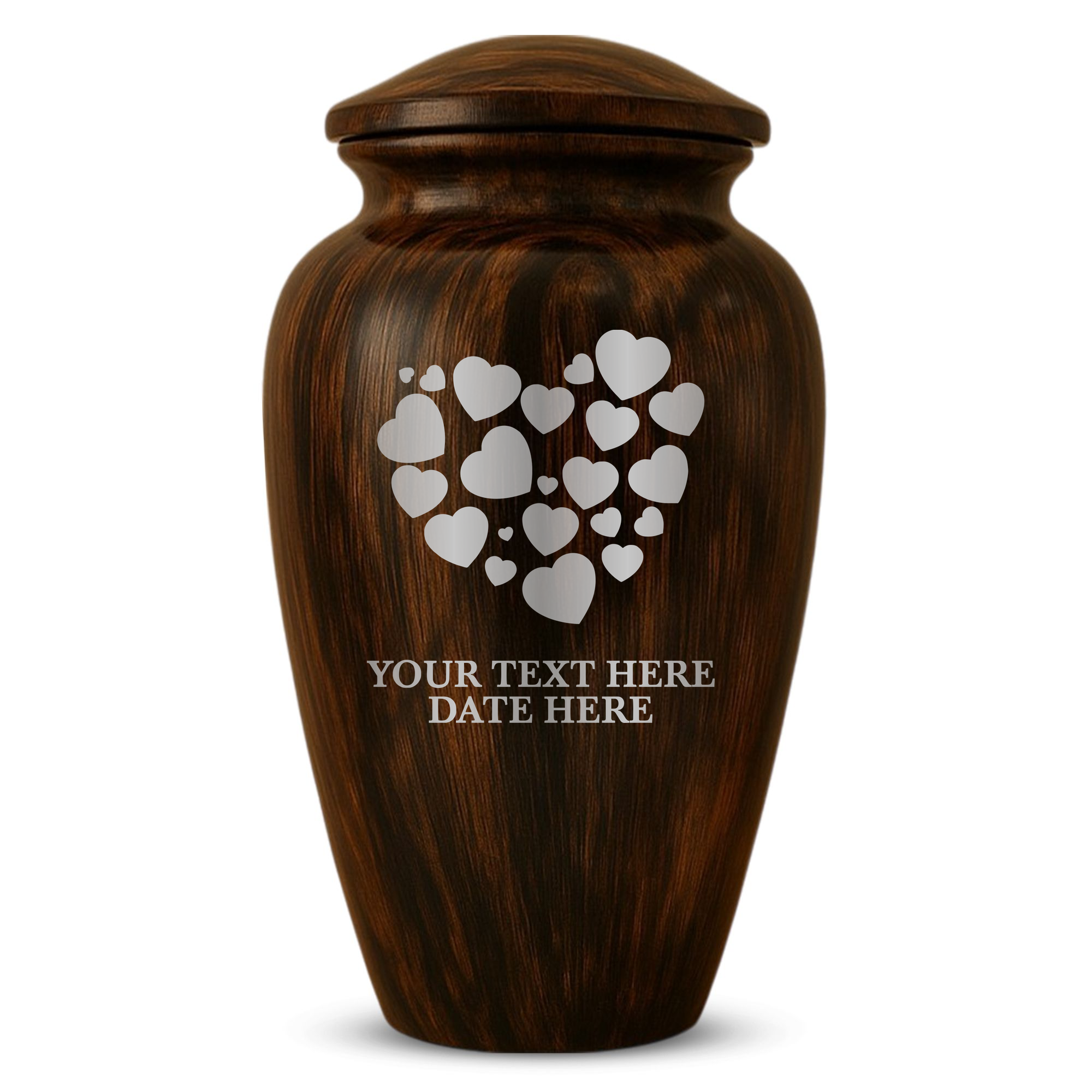 Human Cremation Urn - 200 Cubic Inch - Ingrained Wood Style Finish | Traditional Memorial