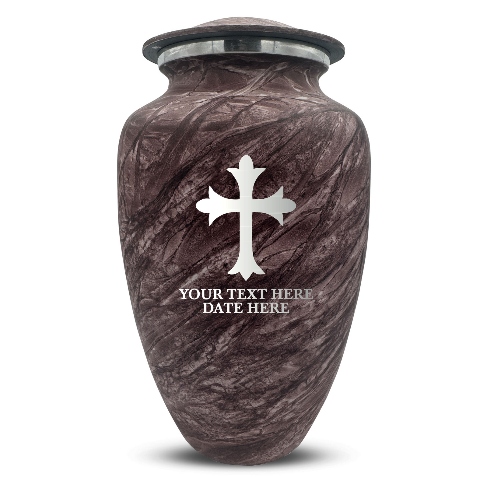 Custom Human Urns - Soft Whisper Collection - Memorial Cross Design - Distressed Finish - 200 Cubic Inch