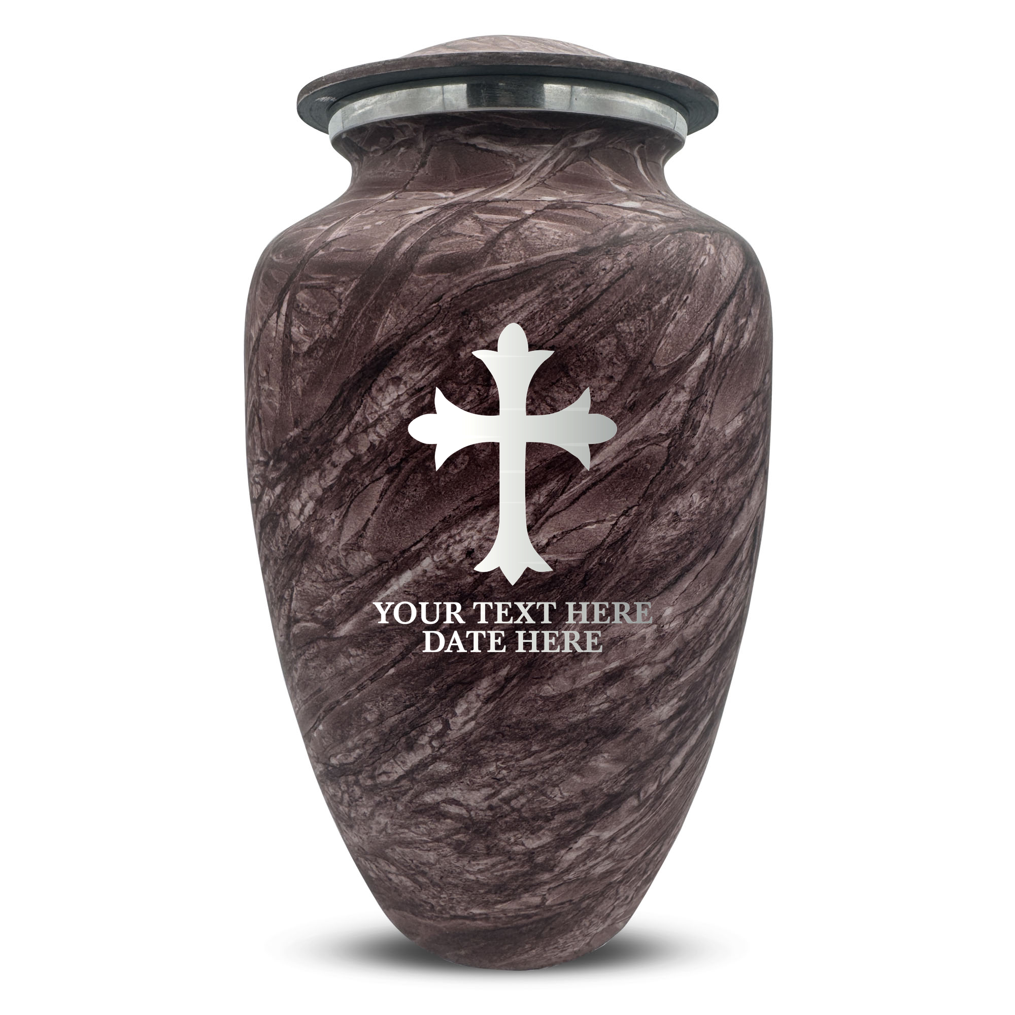 Custom Human Urns - Soft Whisper Collection - Memorial Cross Design - Distressed Finish - 200 Cubic Inch