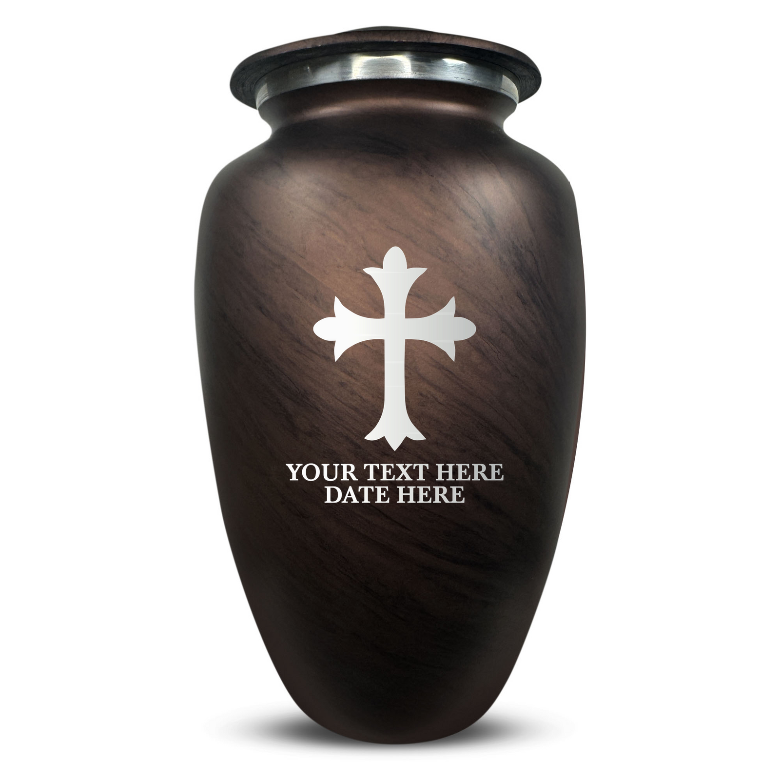 Custom Human Urns - Soft Whisper Collection - Memorial Cross Design - Distressed Finish - 200 Cubic Inch