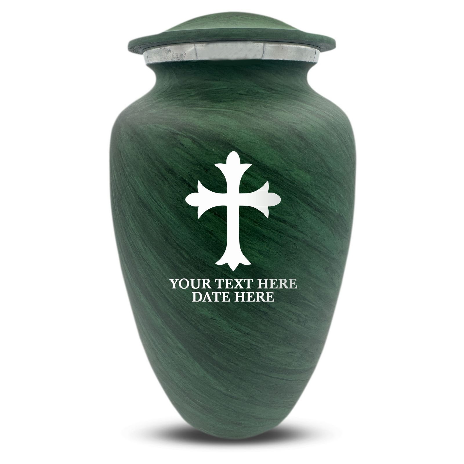 Custom Human Urns - Soft Whisper Collection - Memorial Cross Design - Distressed Finish - 200 Cubic Inch