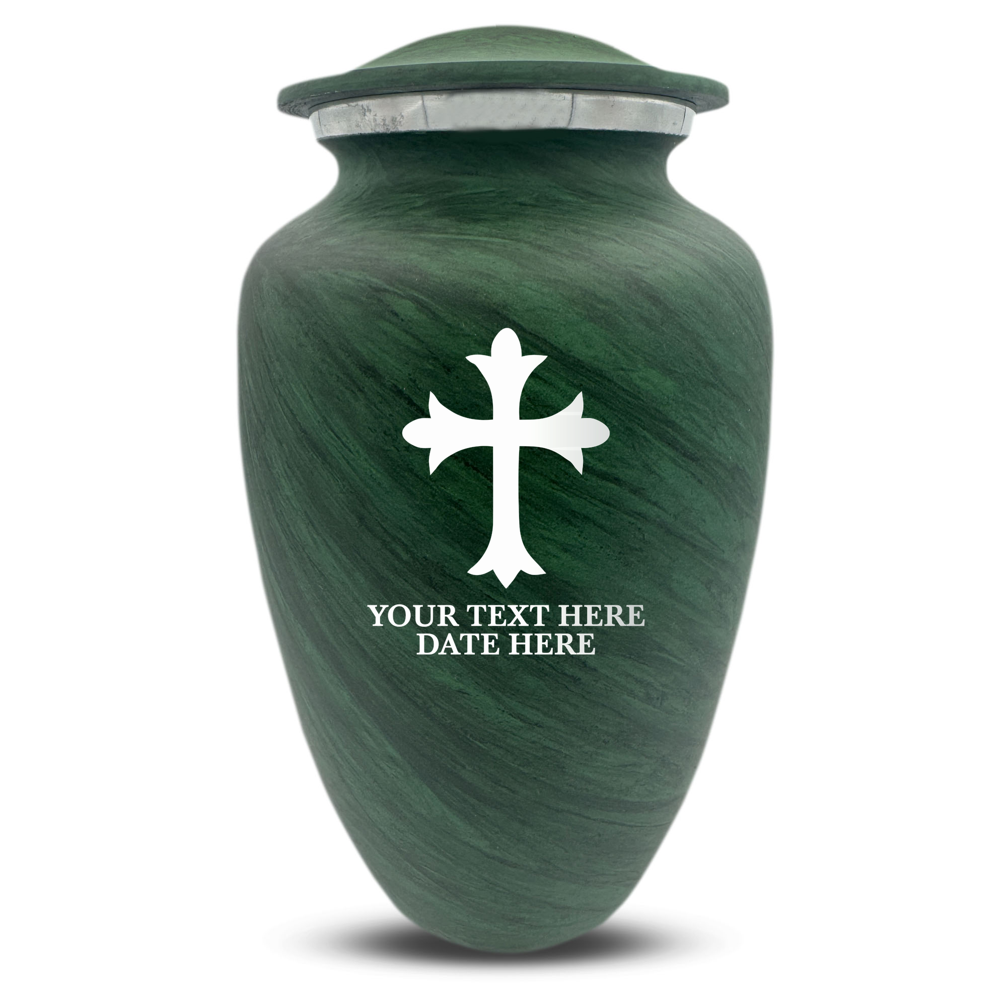Custom Human Urns - Soft Whisper Collection - Memorial Cross Design - Distressed Finish - 200 Cubic Inch