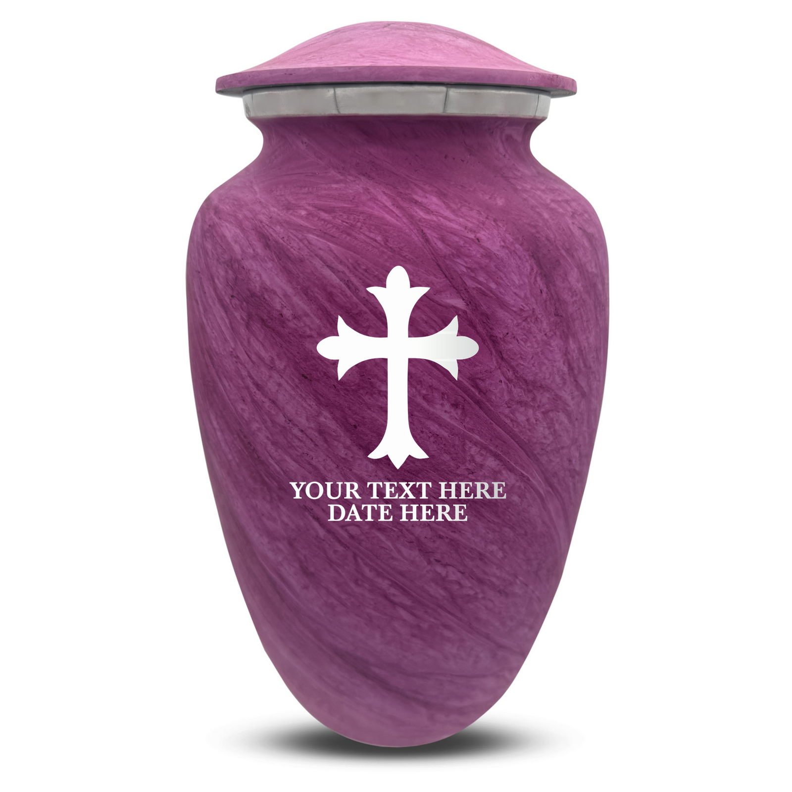 Custom Human Urns - Soft Whisper Collection - Memorial Cross Design - Distressed Finish - 200 Cubic Inch