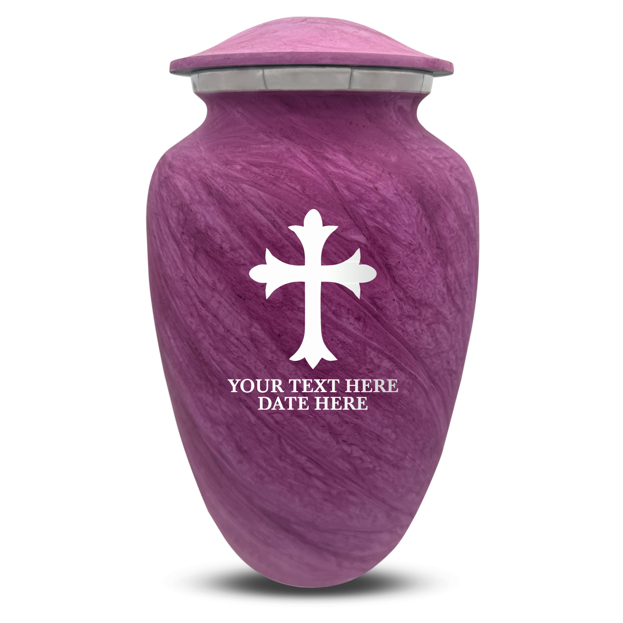 Custom Human Urns - Soft Whisper Collection - Memorial Cross Design - Distressed Finish - 200 Cubic Inch