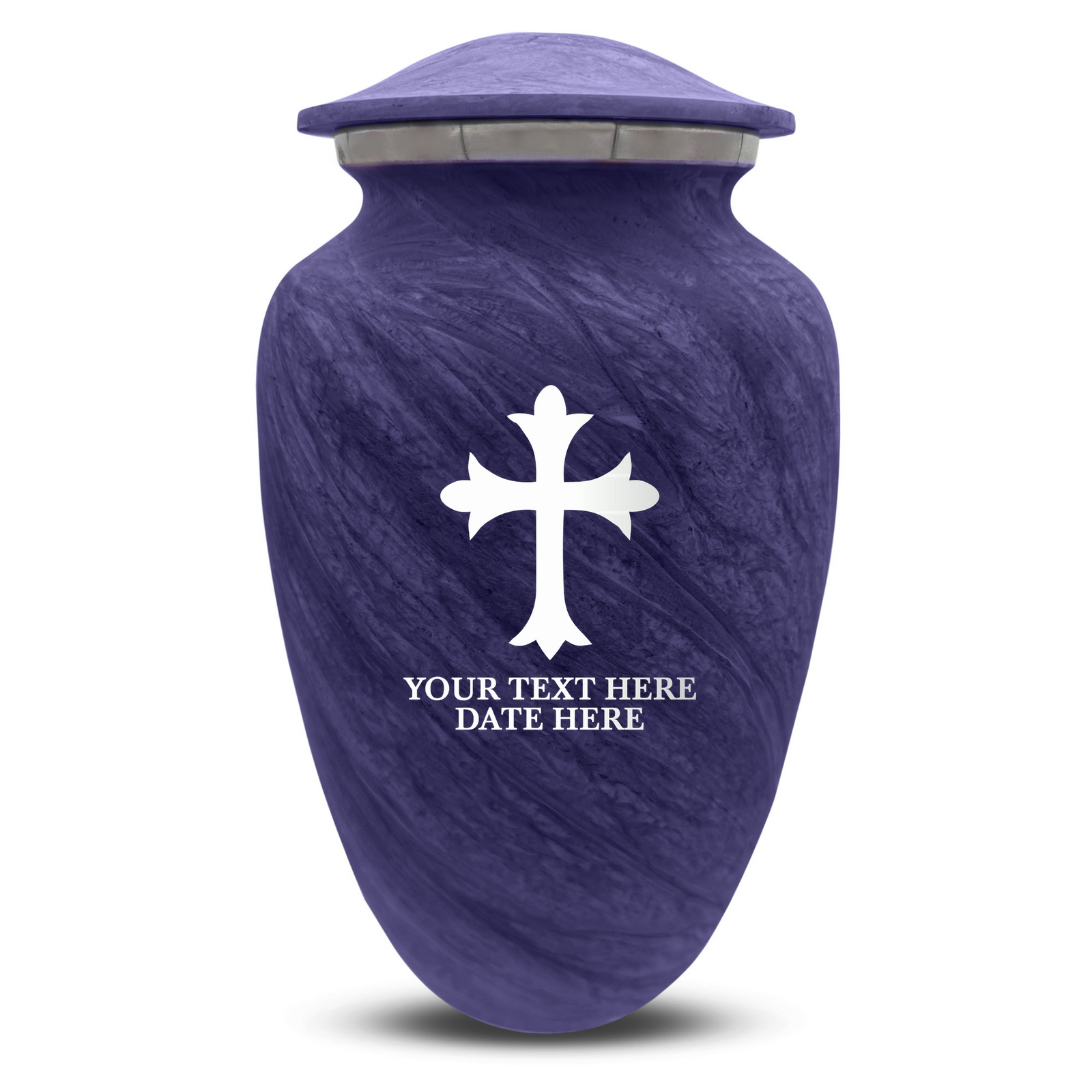Custom Human Urns - Soft Whisper Collection - Memorial Cross Design - Distressed Finish - 200 Cubic Inch