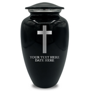 Splendor Human Cremation Urn – 200 Cubic Inch Capacity – Metal | Cross Design Collection 1