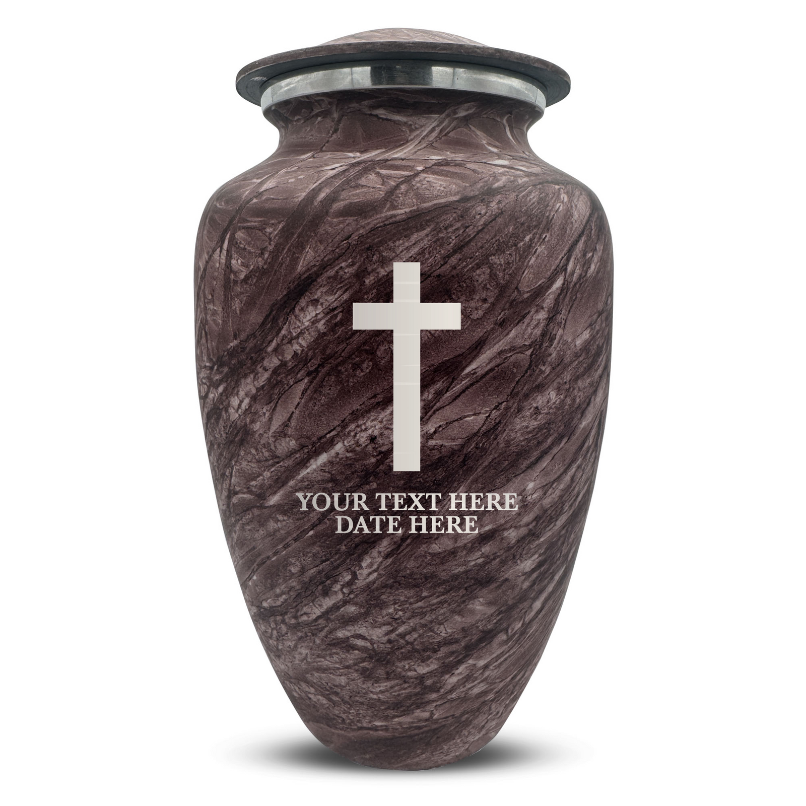 Custom Human Urns - Soft Whisper Collection - Memorial Cross Design - Distressed Finish - 200 Cubic Inch
