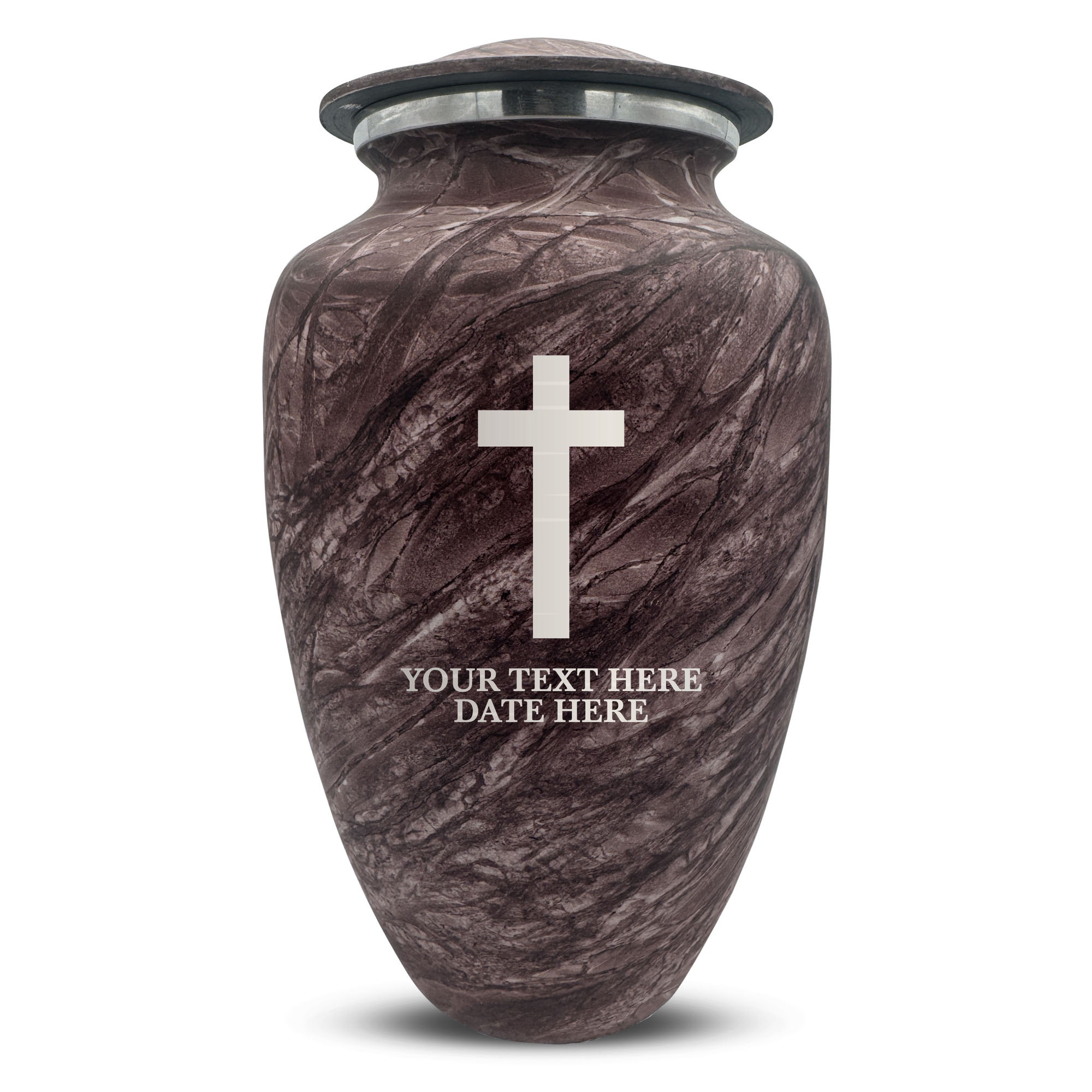 Custom Human Urns - Soft Whisper Collection - Memorial Cross Design - Distressed Finish - 200 Cubic Inch