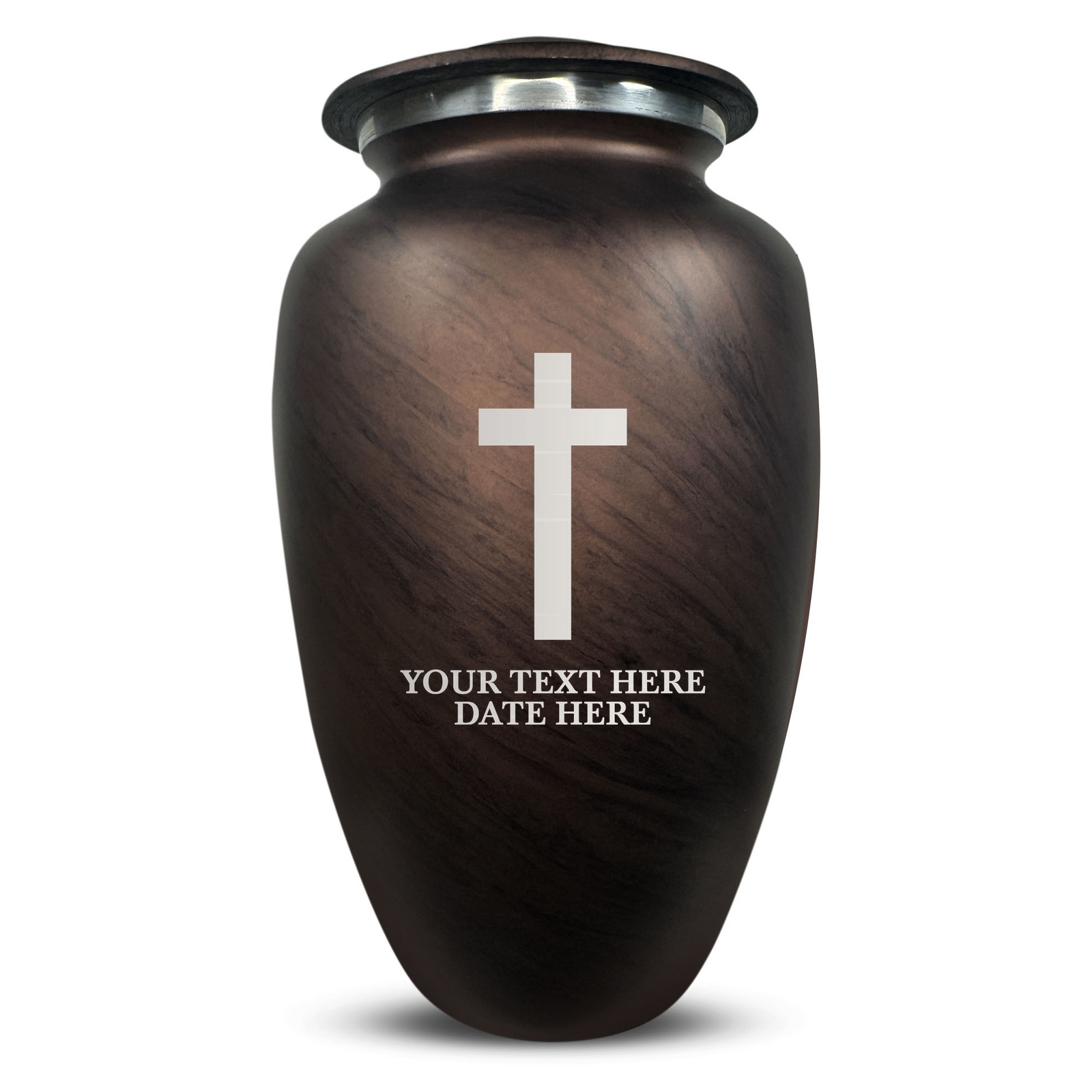 Custom Human Urns - Soft Whisper Collection - Memorial Cross Design - Distressed Finish - 200 Cubic Inch