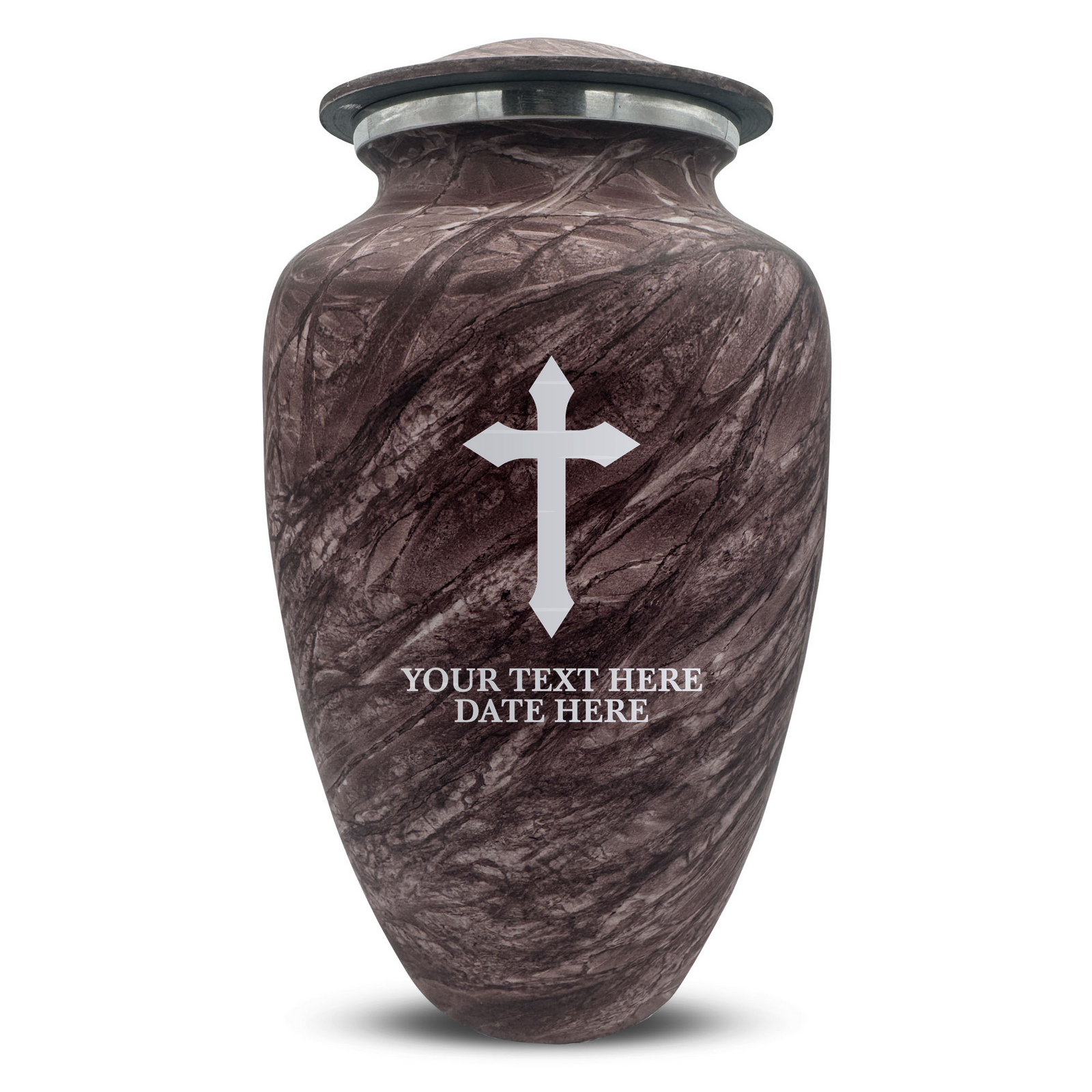Custom Human Urns - Soft Whisper Collection - Memorial Cross Design - Distressed Finish - 200 Cubic Inch