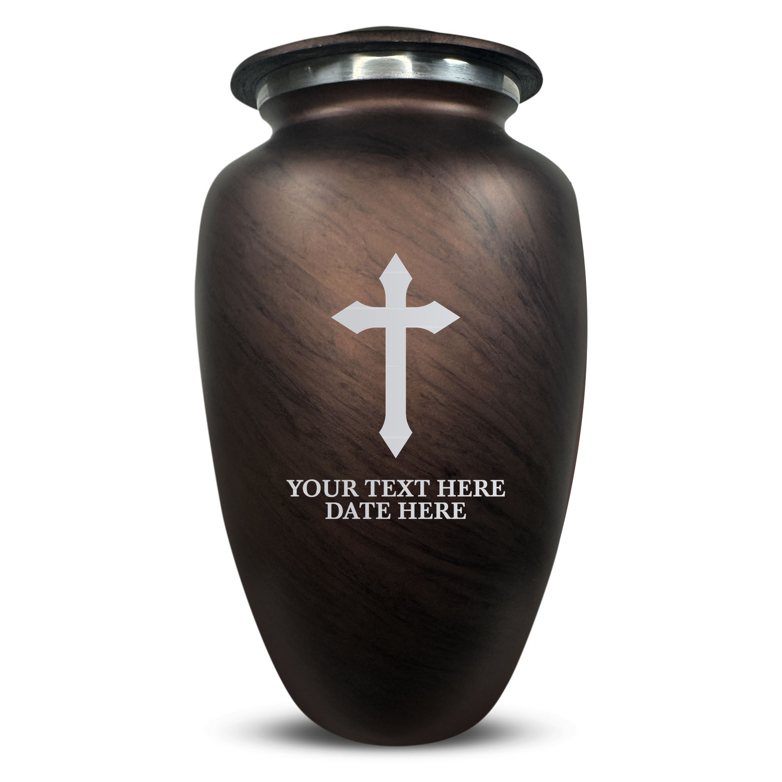 Custom Human Urns - Soft Whisper Collection - Memorial Cross Design - Distressed Finish - 200 Cubic Inch