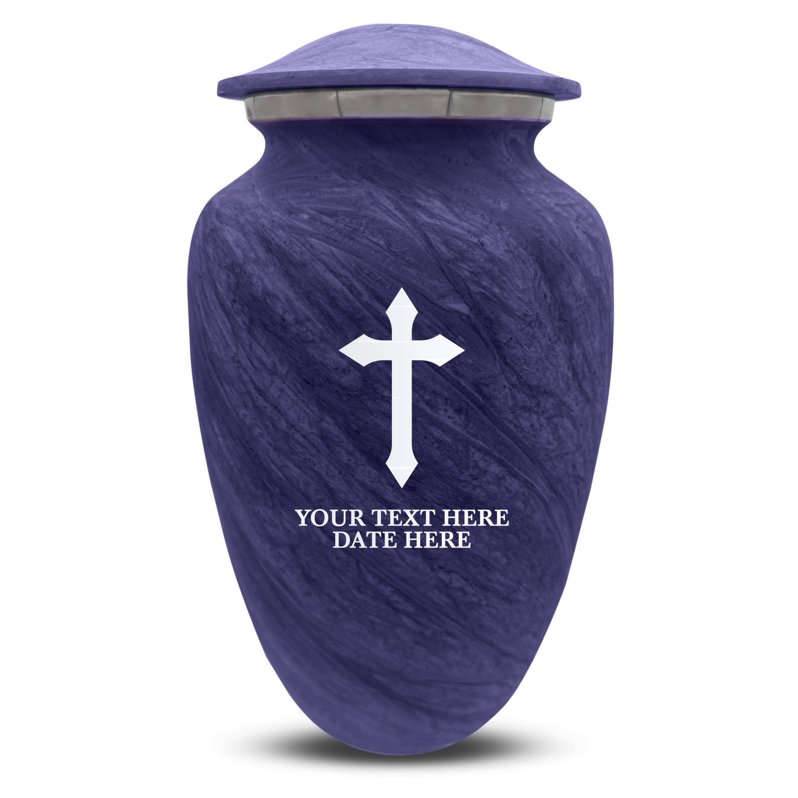 Custom Human Urns - Soft Whisper Collection - Memorial Cross Design - Distressed Finish - 200 Cubic Inch