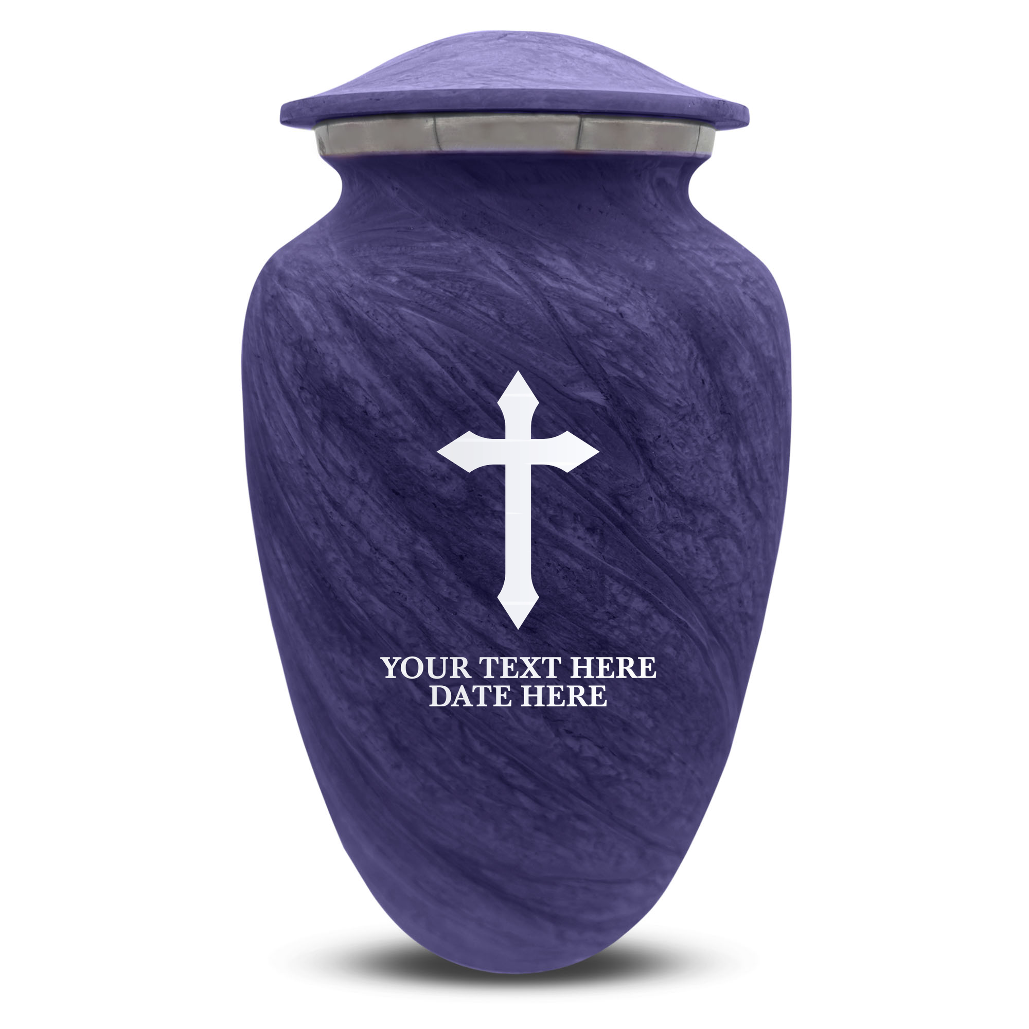 Custom Human Urns - Soft Whisper Collection - Memorial Cross Design - Distressed Finish - 200 Cubic Inch