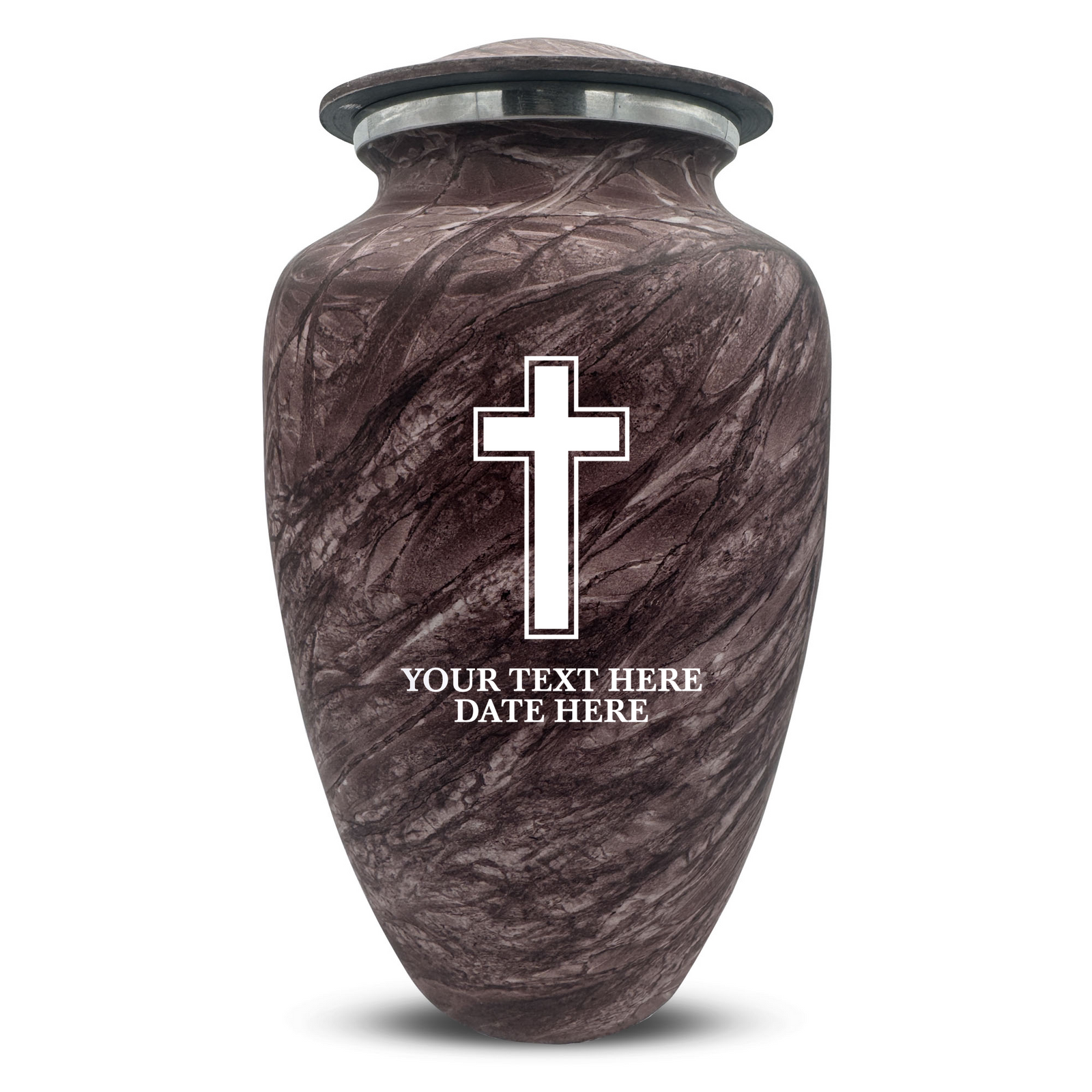 Custom Human Urns - Soft Whisper Collection - Memorial Cross Design - Distressed Finish - 200 Cubic Inch