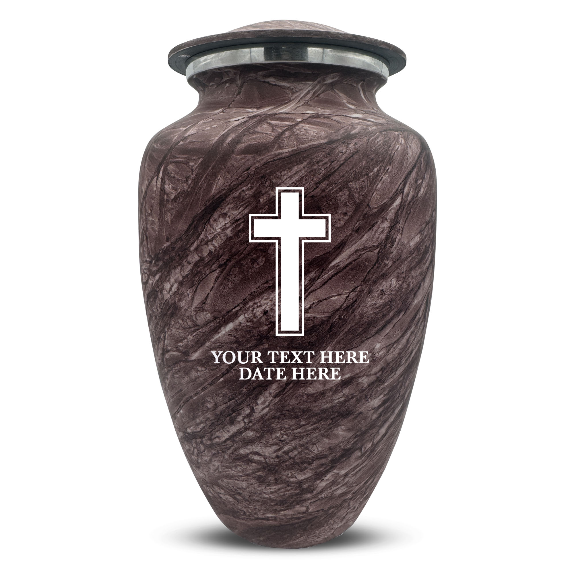 Custom Human Urns - Soft Whisper Collection - Memorial Cross Design - Distressed Finish - 200 Cubic Inch
