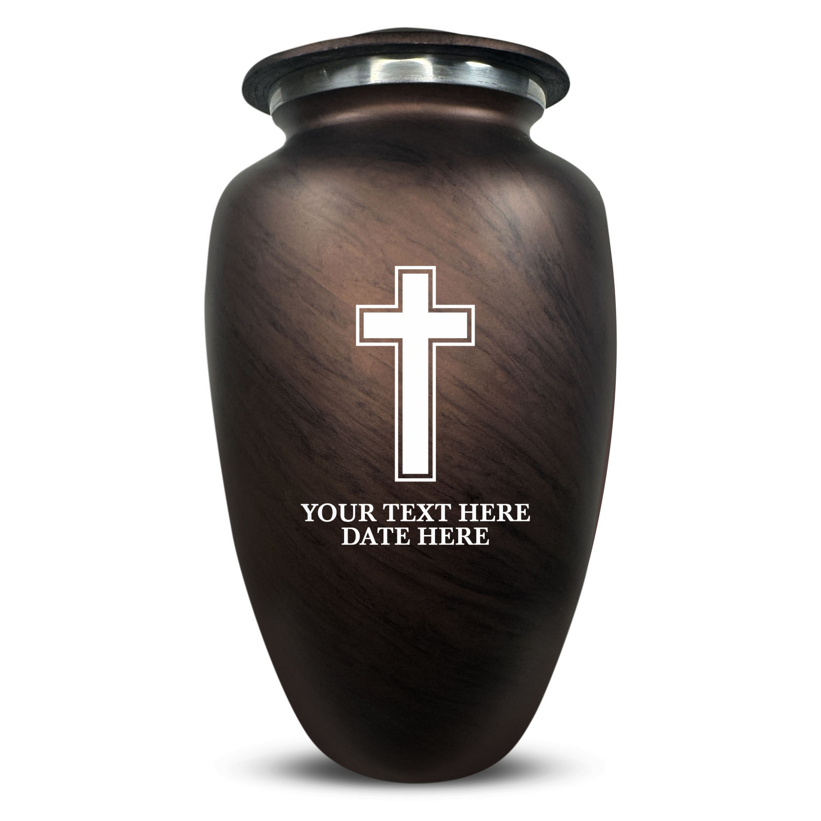 Custom Human Urns - Soft Whisper Collection - Memorial Cross Design - Distressed Finish - 200 Cubic Inch