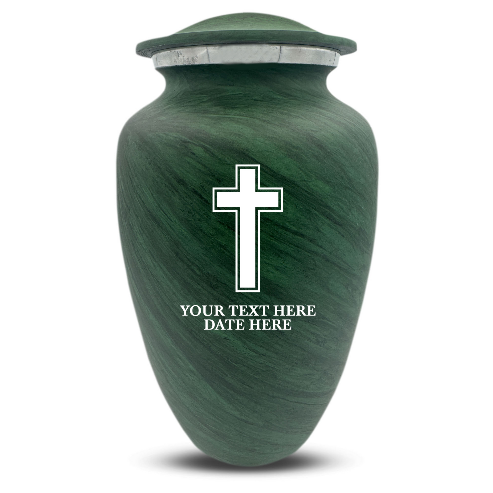 Custom Human Urns - Soft Whisper Collection - Memorial Cross Design - Distressed Finish - 200 Cubic Inch