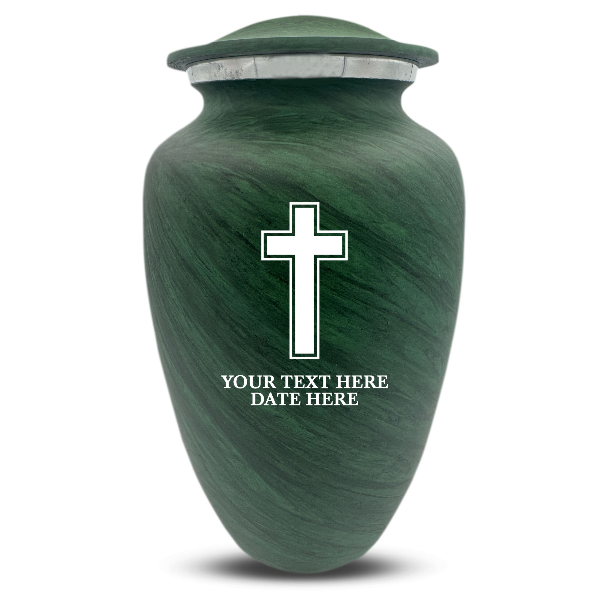 Custom Human Urns - Soft Whisper Collection - Memorial Cross Design - Distressed Finish - 200 Cubic Inch