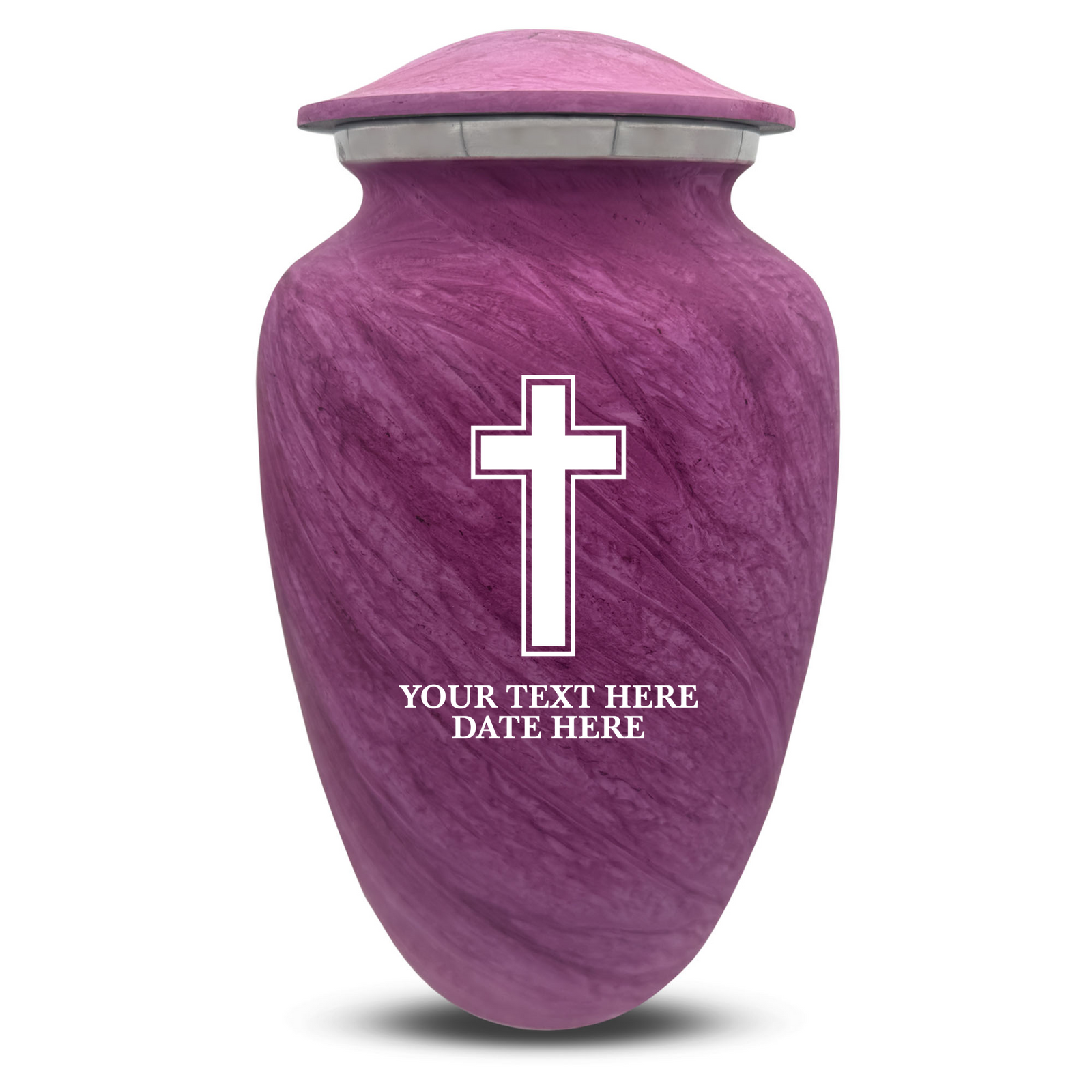 Custom Human Urns - Soft Whisper Collection - Memorial Cross Design - Distressed Finish - 200 Cubic Inch
