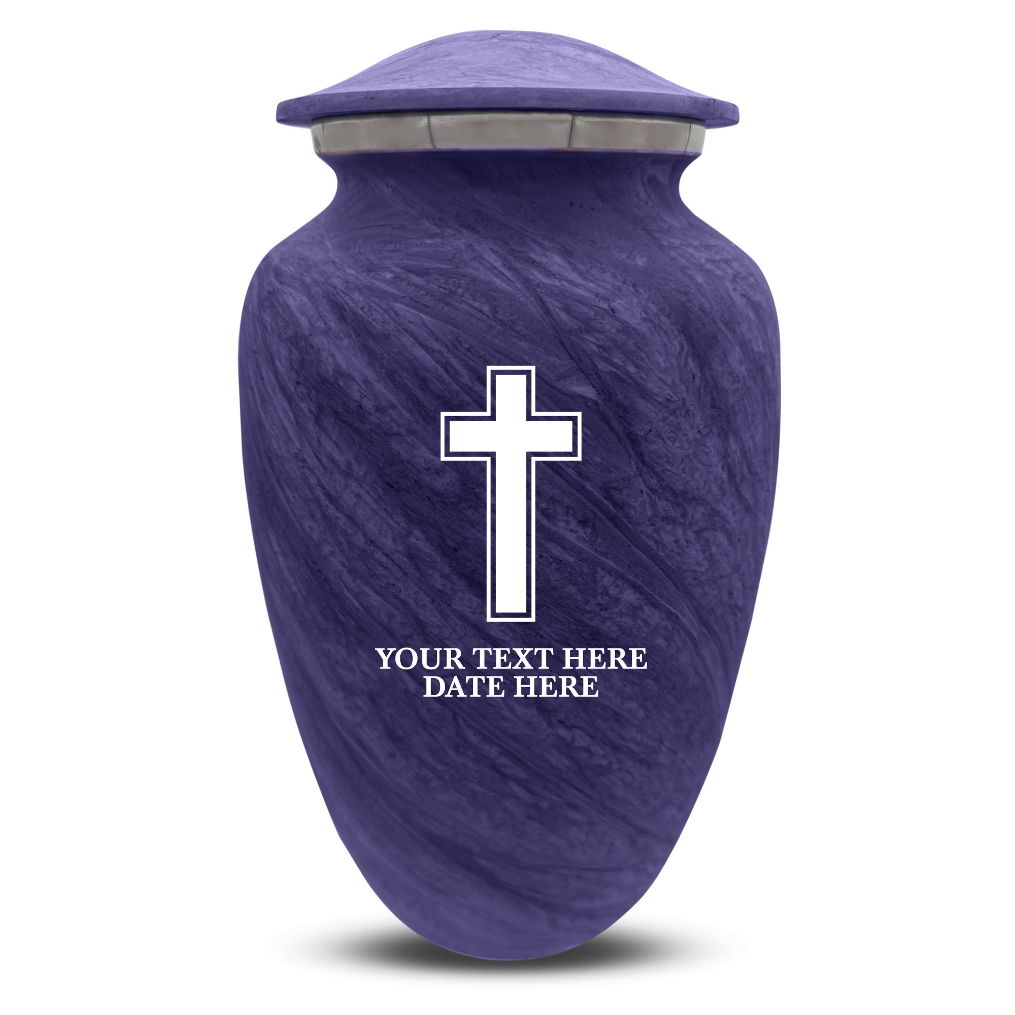 Custom Human Urns - Soft Whisper Collection - Memorial Cross Design - Distressed Finish - 200 Cubic Inch