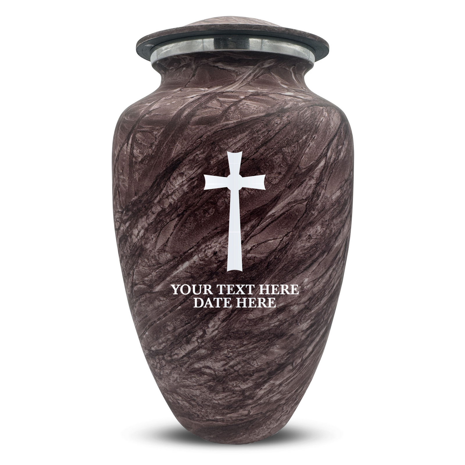 Custom Human Urns - Soft Whisper Collection - Memorial Cross Design - Distressed Finish - 200 Cubic Inch