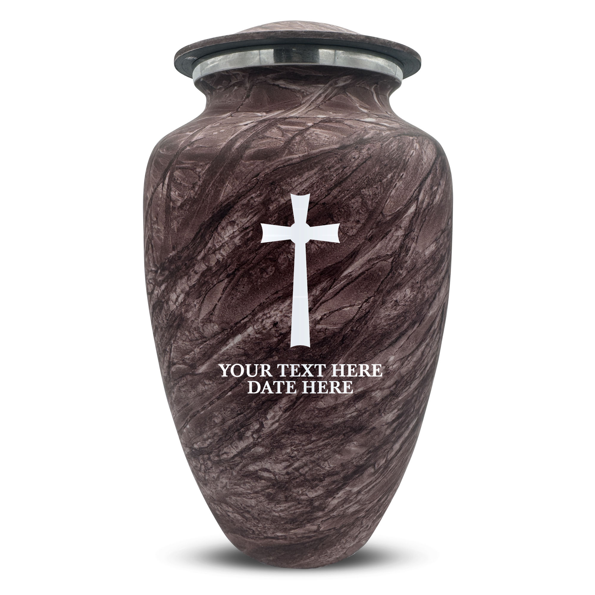 Custom Human Urns - Soft Whisper Collection - Memorial Cross Design - Distressed Finish - 200 Cubic Inch