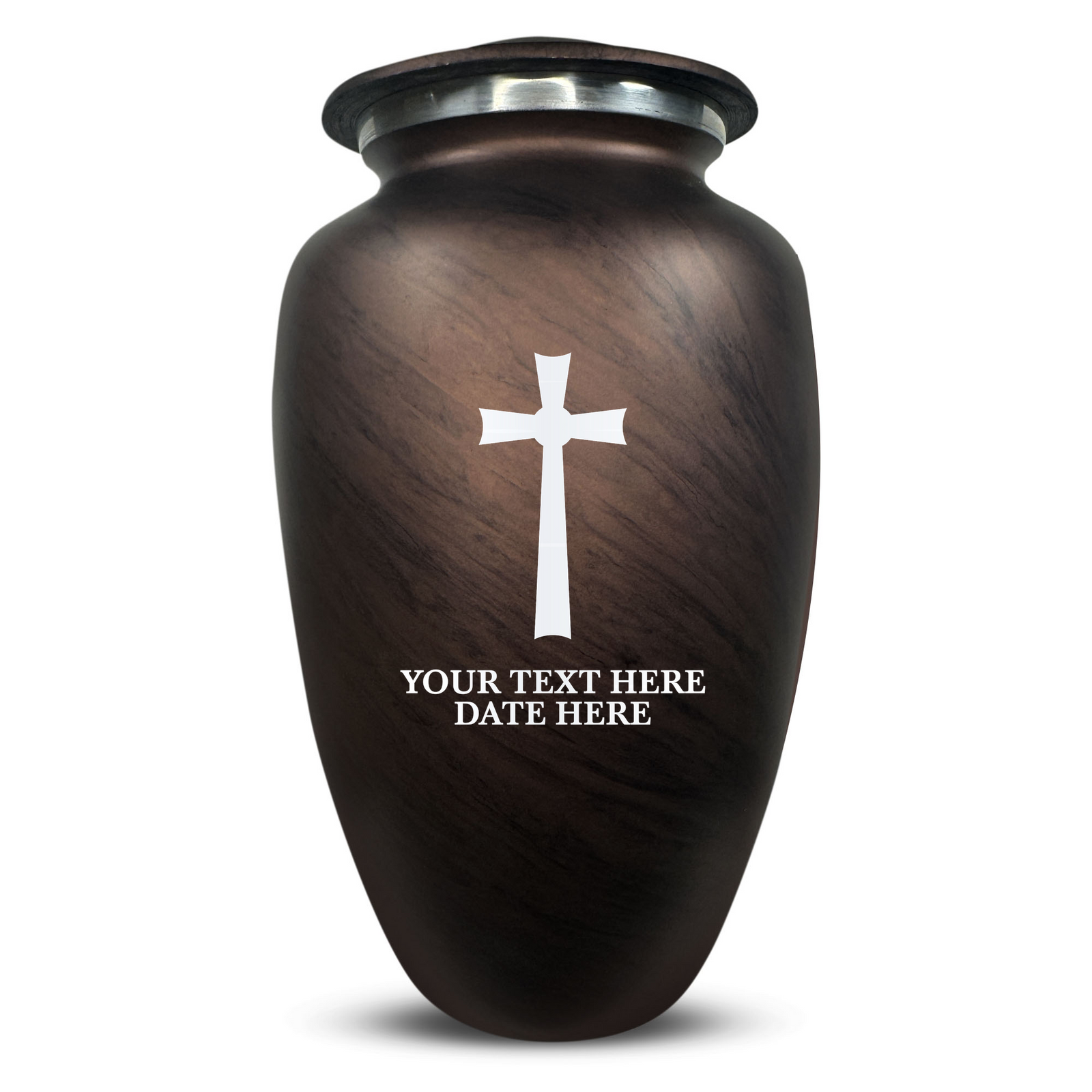Custom Human Urns - Soft Whisper Collection - Memorial Cross Design - Distressed Finish - 200 Cubic Inch