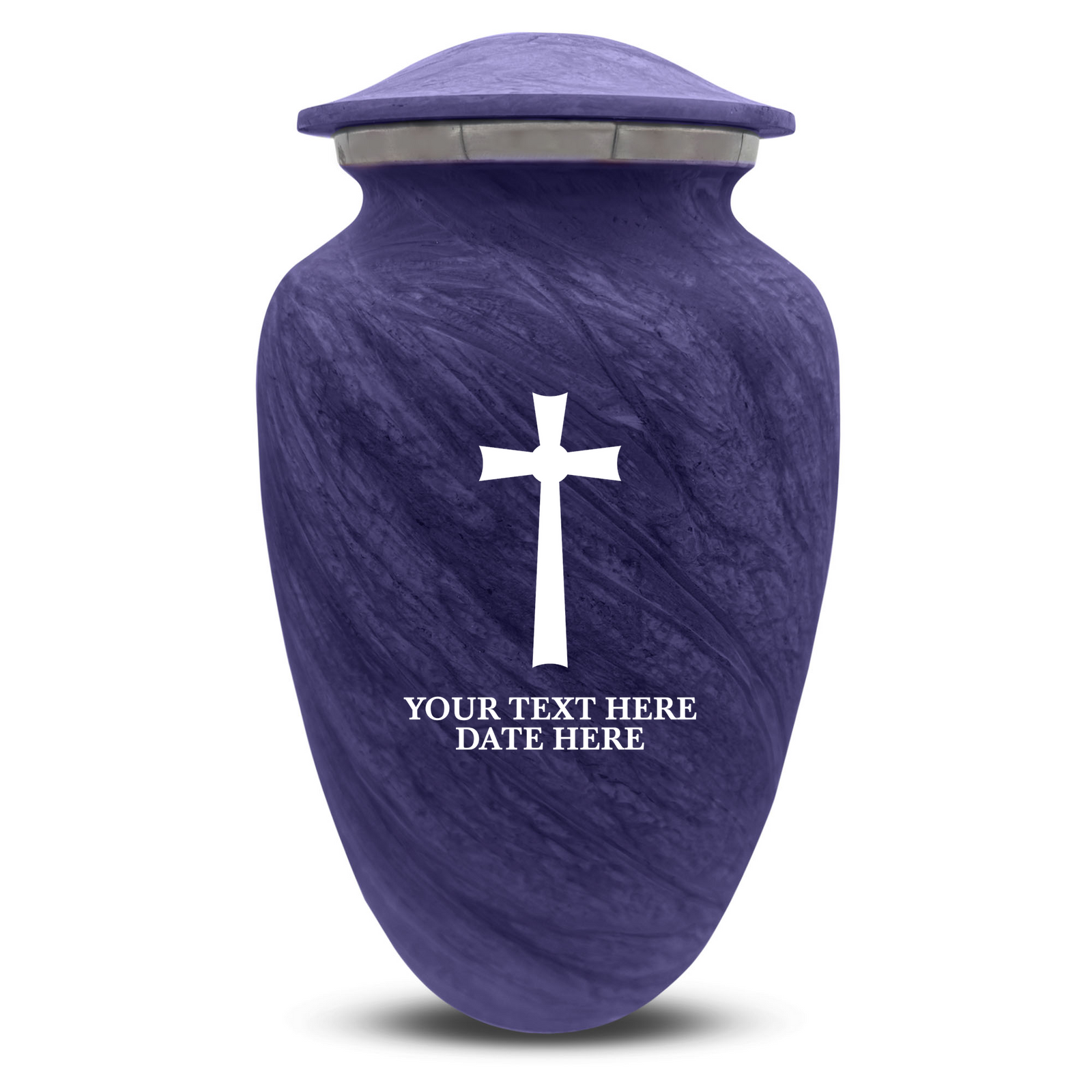 Custom Human Urns - Soft Whisper Collection - Memorial Cross Design - Distressed Finish - 200 Cubic Inch