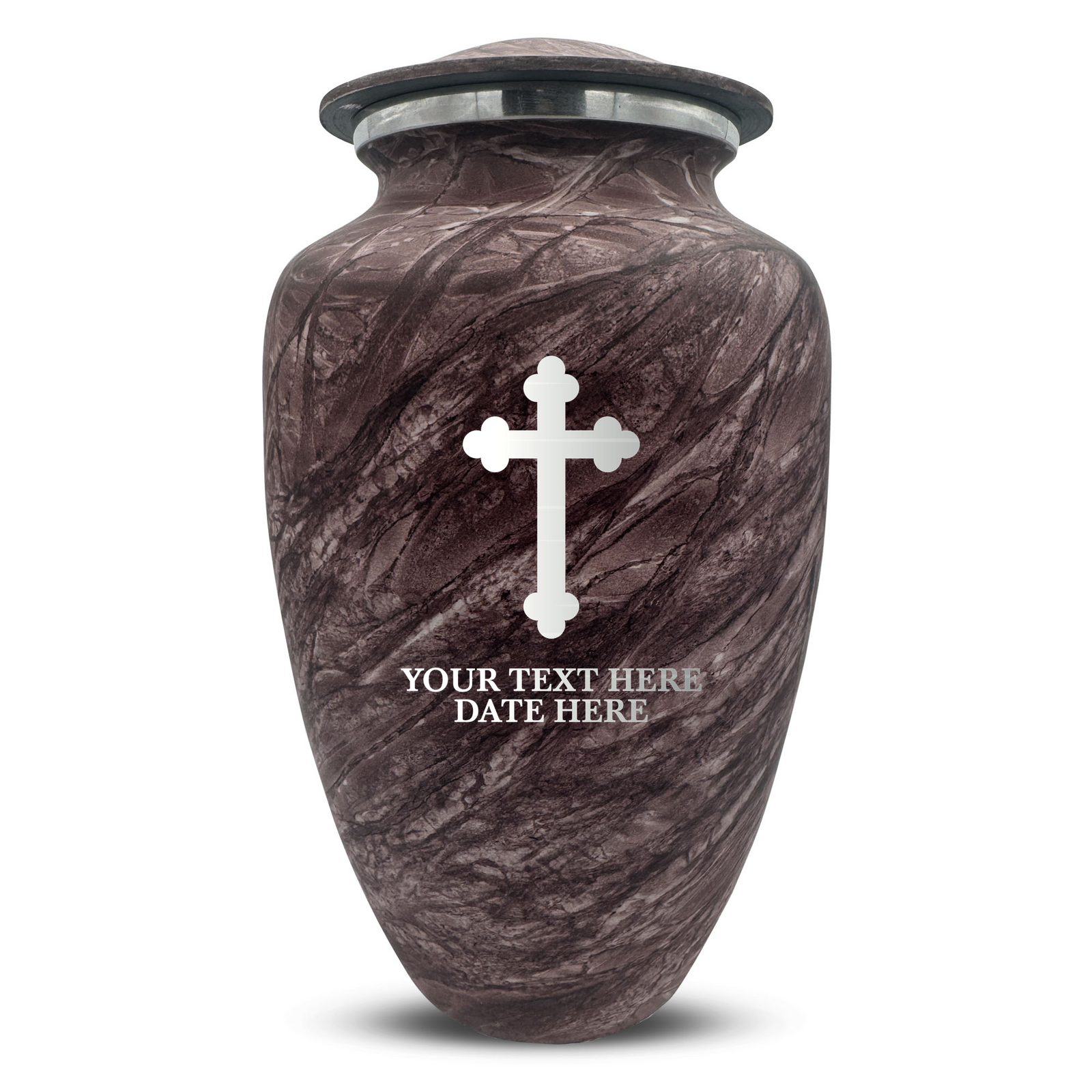 Custom Human Urns - Soft Whisper Collection - Memorial Cross Design - Distressed Finish - 200 Cubic Inch