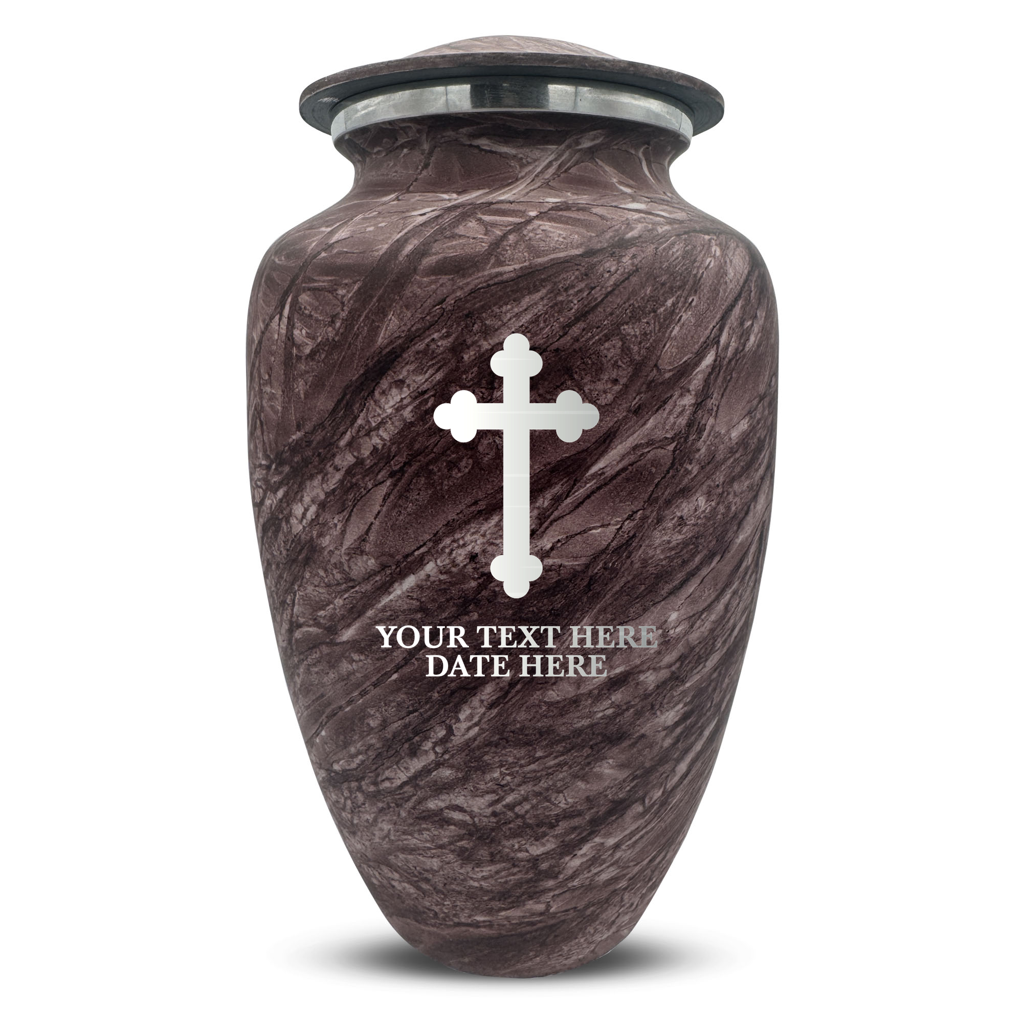 Custom Human Urns - Soft Whisper Collection - Memorial Cross Design - Distressed Finish - 200 Cubic Inch