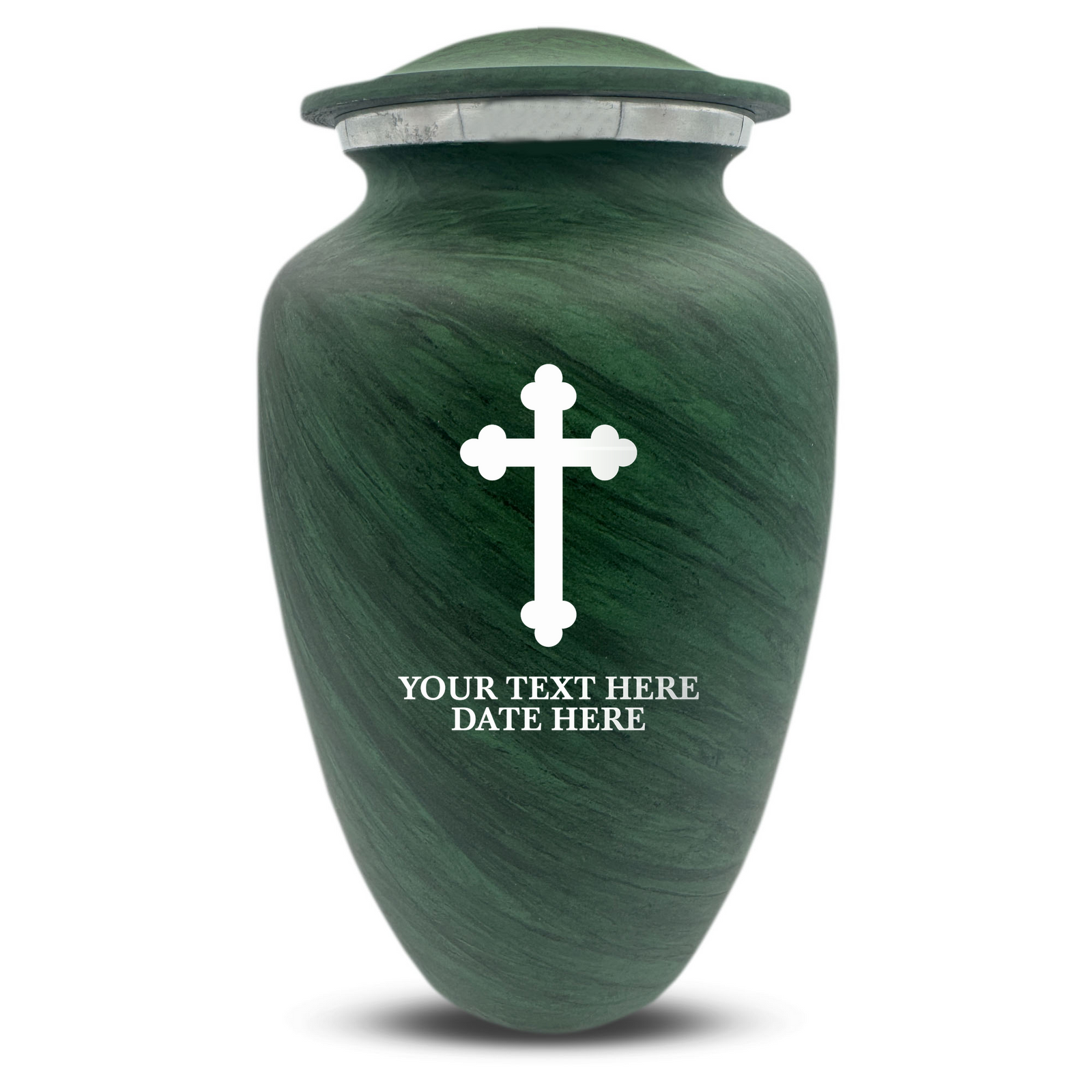 Custom Human Urns - Soft Whisper Collection - Memorial Cross Design - Distressed Finish - 200 Cubic Inch