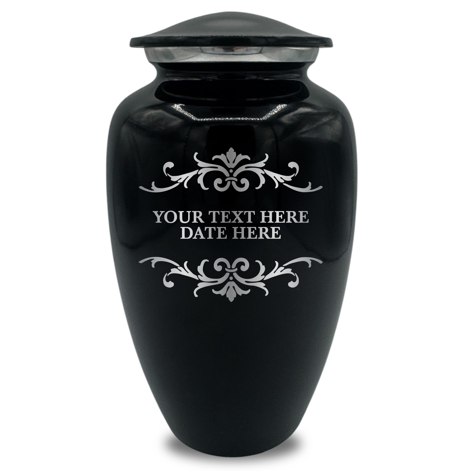 Splendor Human Cremation Urn – 200 Cubic Inch Capacity – Metal | Memorial Swirl