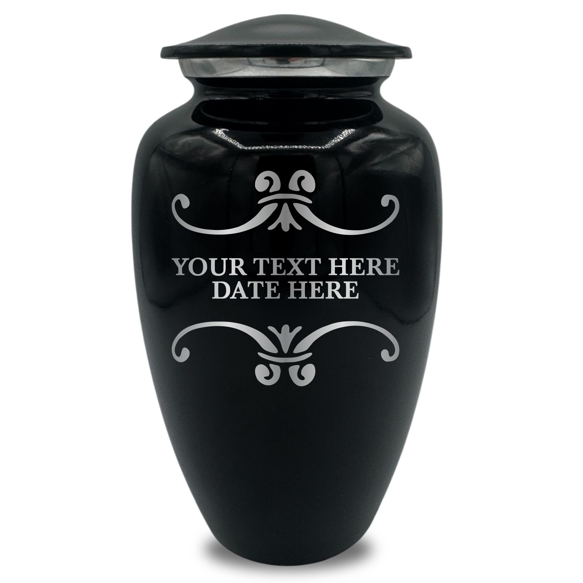 Splendor Human Cremation Urn – 200 Cubic Inch Capacity – Metal | Memorial Swirl