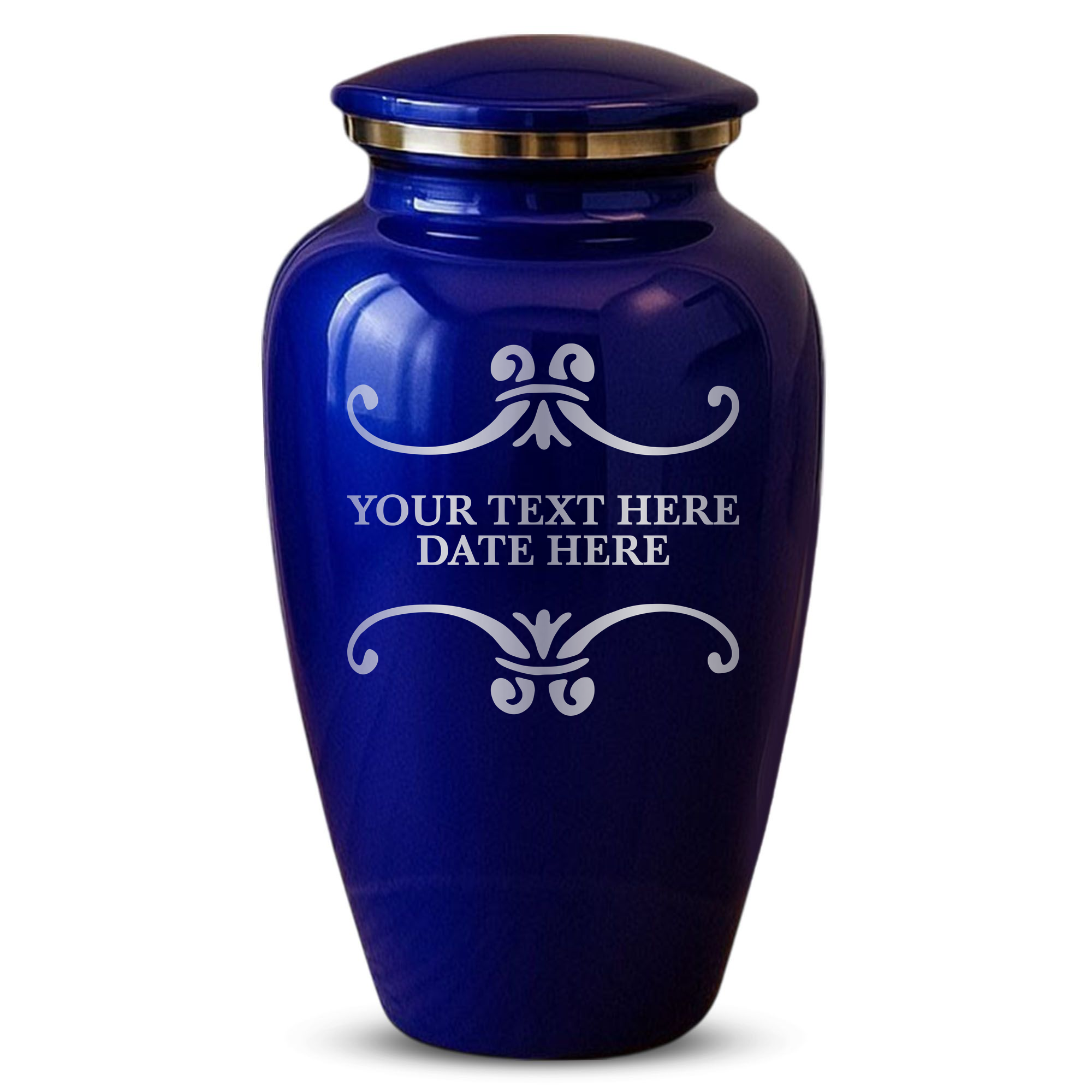 Splendor Human Cremation Urn – 200 Cubic Inch Capacity – Metal | Memorial Swirl