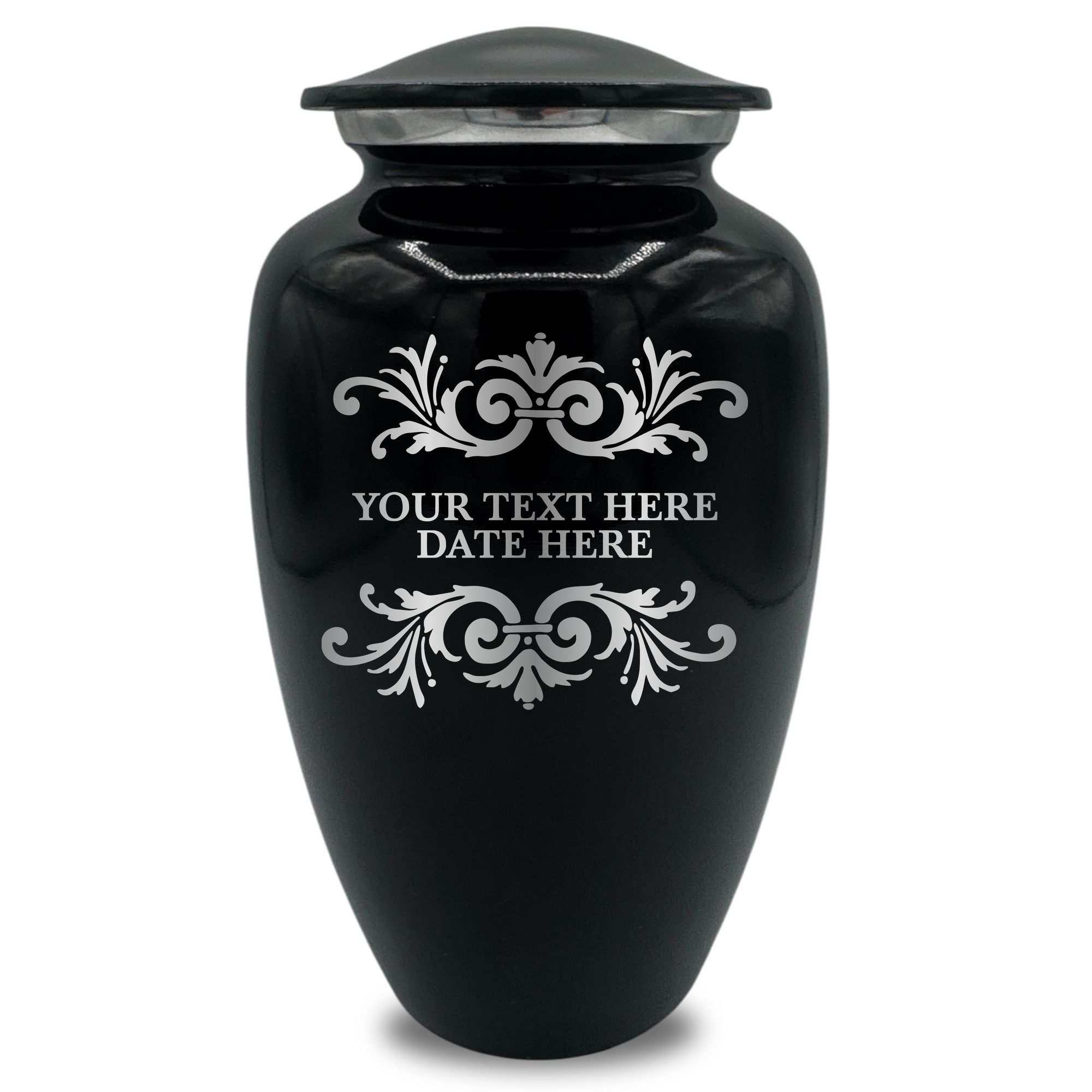 Splendor Human Cremation Urn – 200 Cubic Inch Capacity – Metal | Memorial Swirl