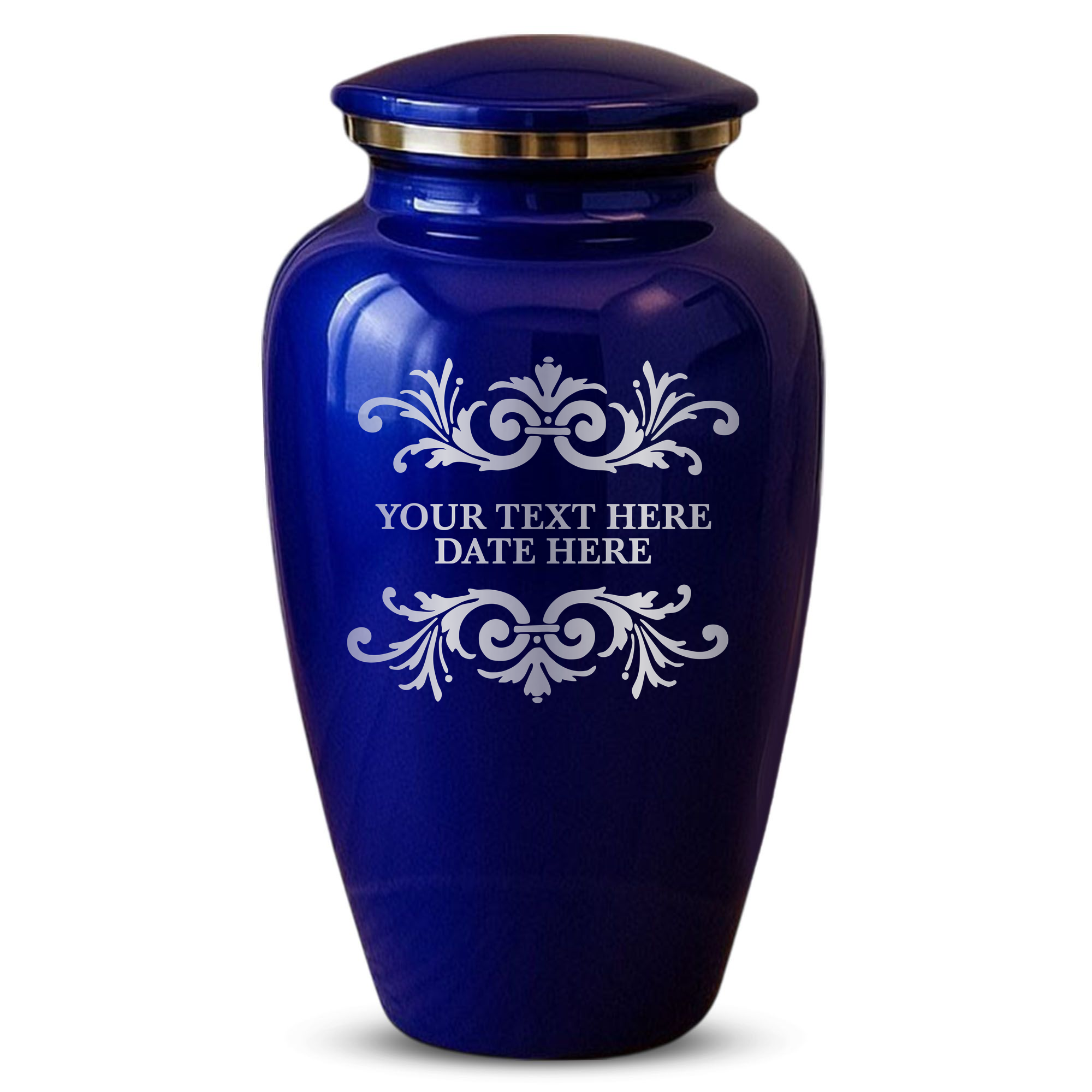 Splendor Human Cremation Urn – 200 Cubic Inch Capacity – Metal | Memorial Swirl